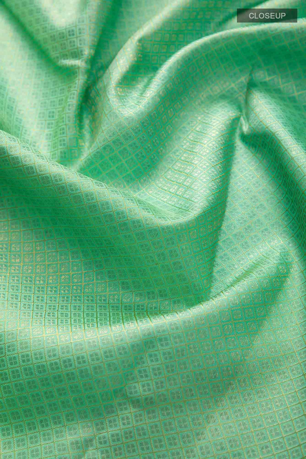 Pure Silk Pure Zari Sea Green Dual Tone Kanchipuram Saree