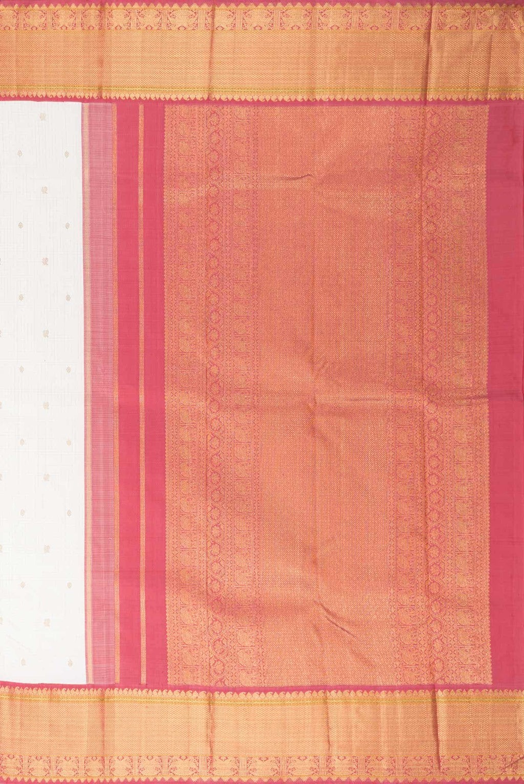 Pure Silk Pure Zari Off White Dual Tone Kanchipuram Saree