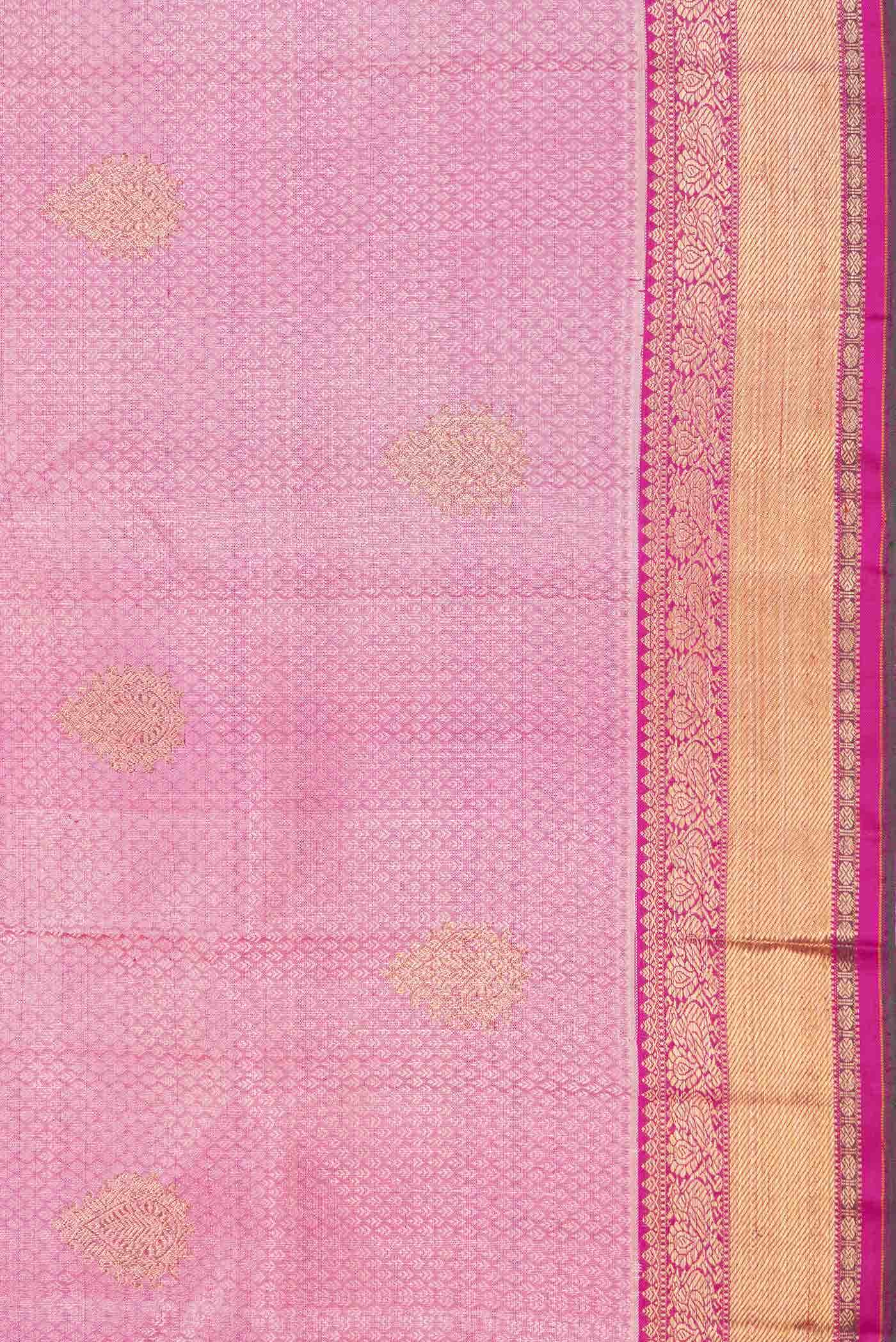 Pure Silk Pure Zari Pink Dual Tone Kanchipuram Saree