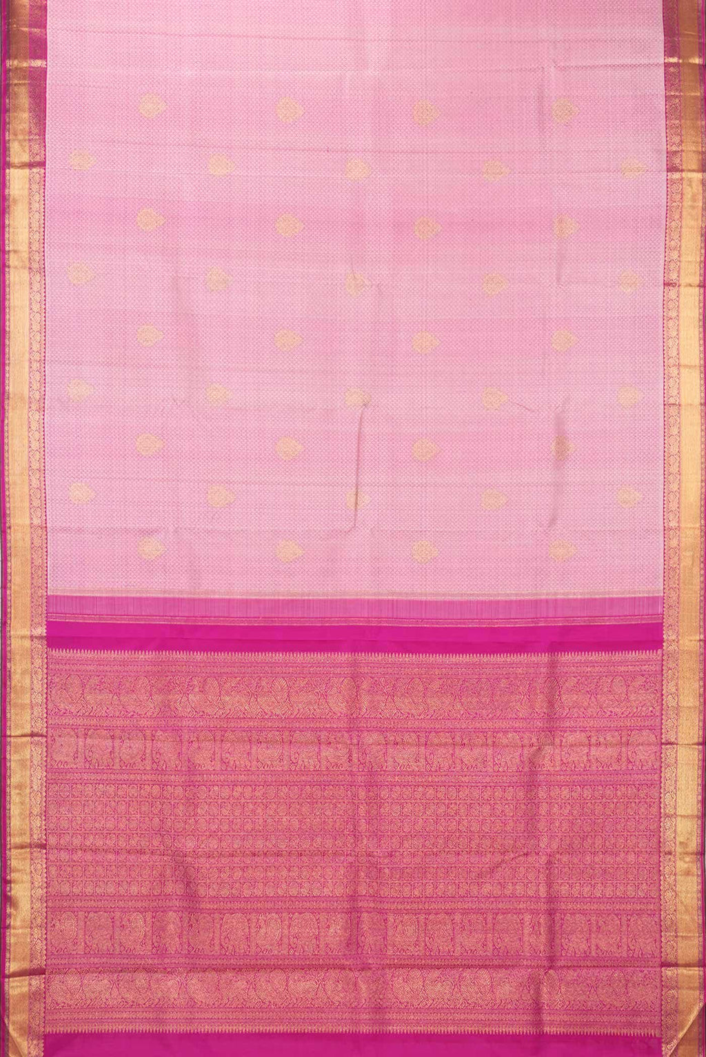Pure Silk Pure Zari Pink Dual Tone Kanchipuram Saree