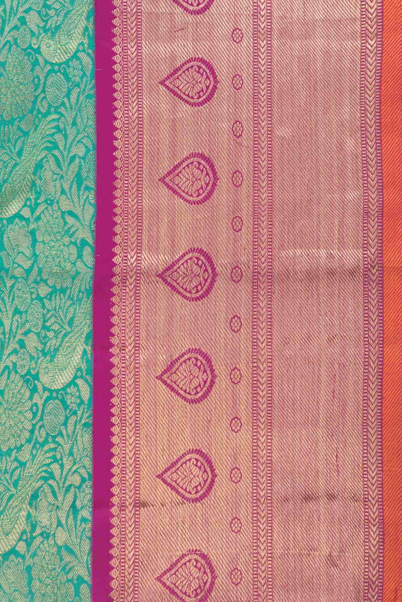 Pure Silk Pure Zari Green Kanchipuram Saree