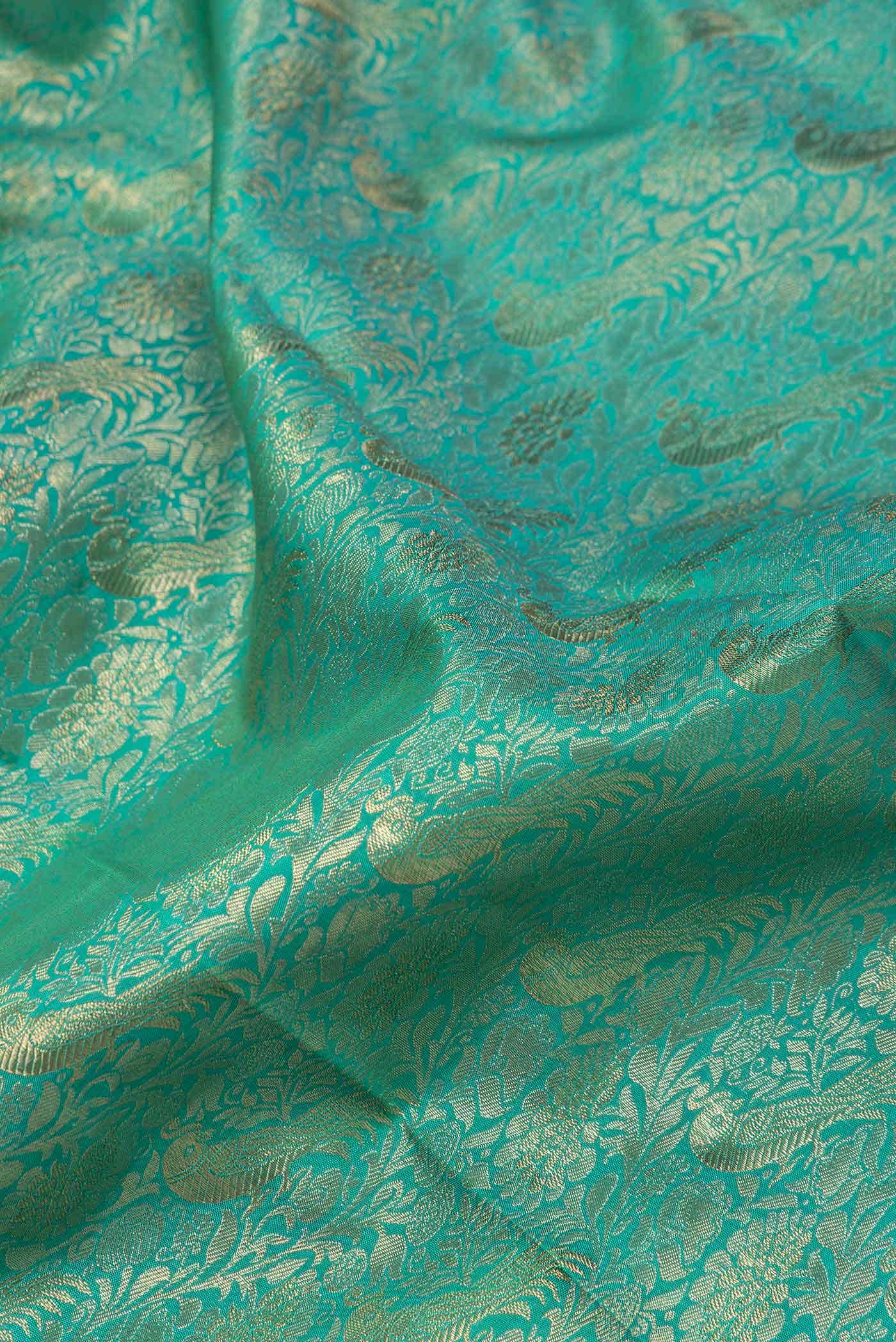 Pure Silk Pure Zari Green Kanchipuram Saree