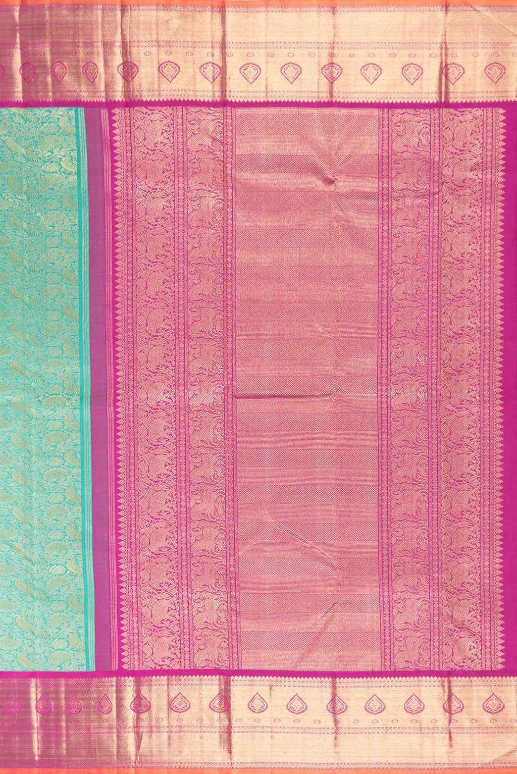 Pure Silk Pure Zari Green Kanchipuram Saree