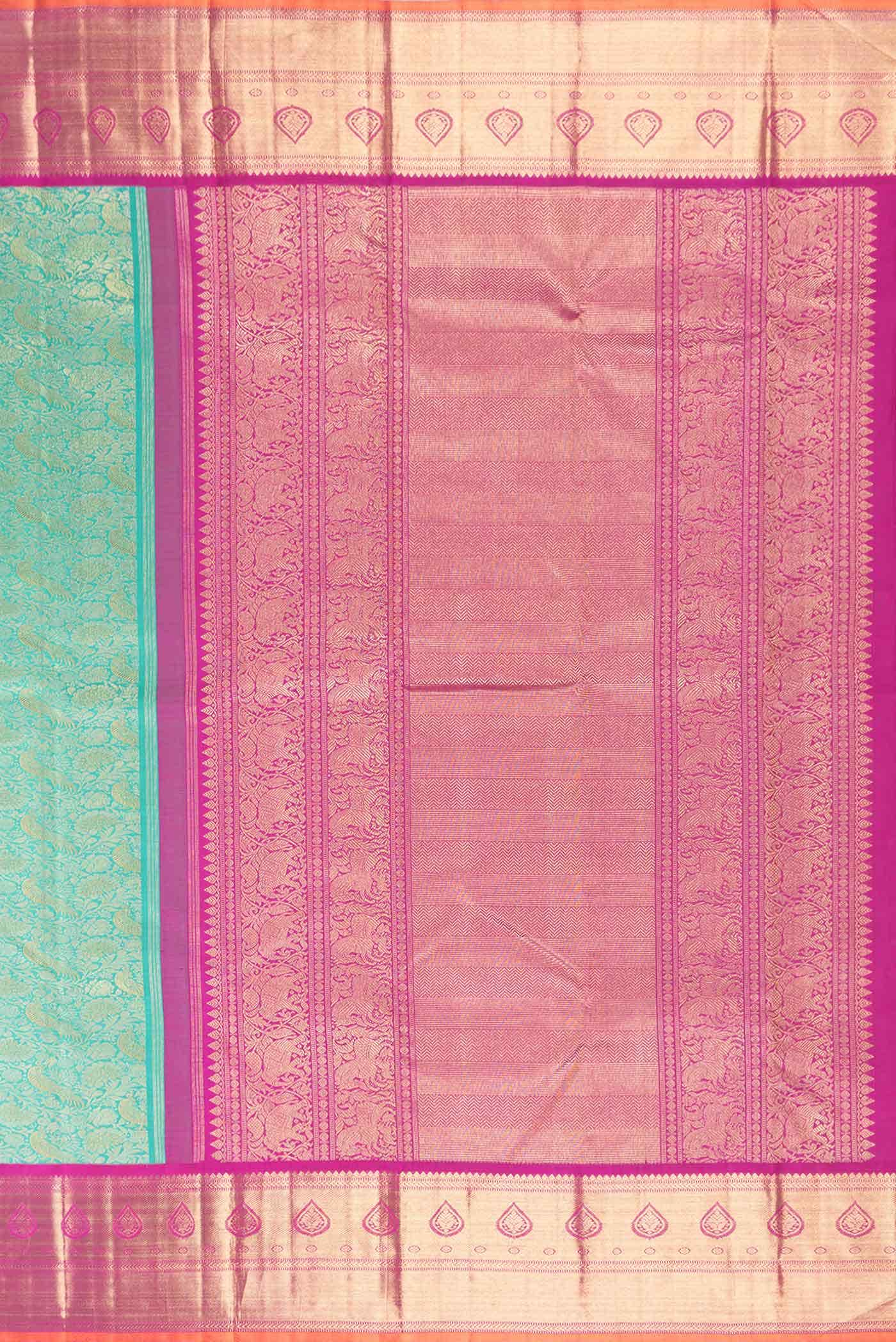 Pure Silk Pure Zari Green Kanchipuram Saree