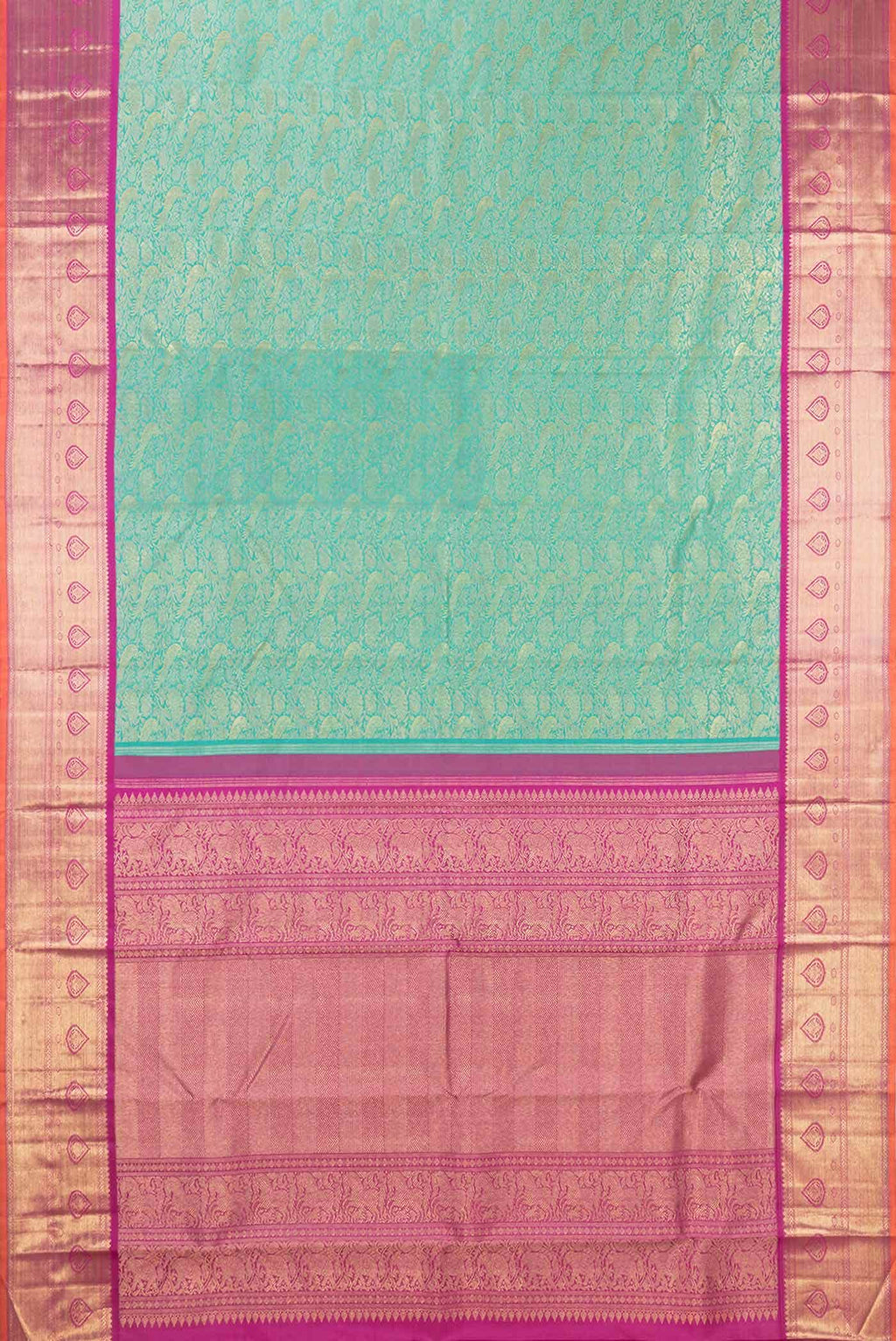 Pure Silk Pure Zari Green Kanchipuram Saree