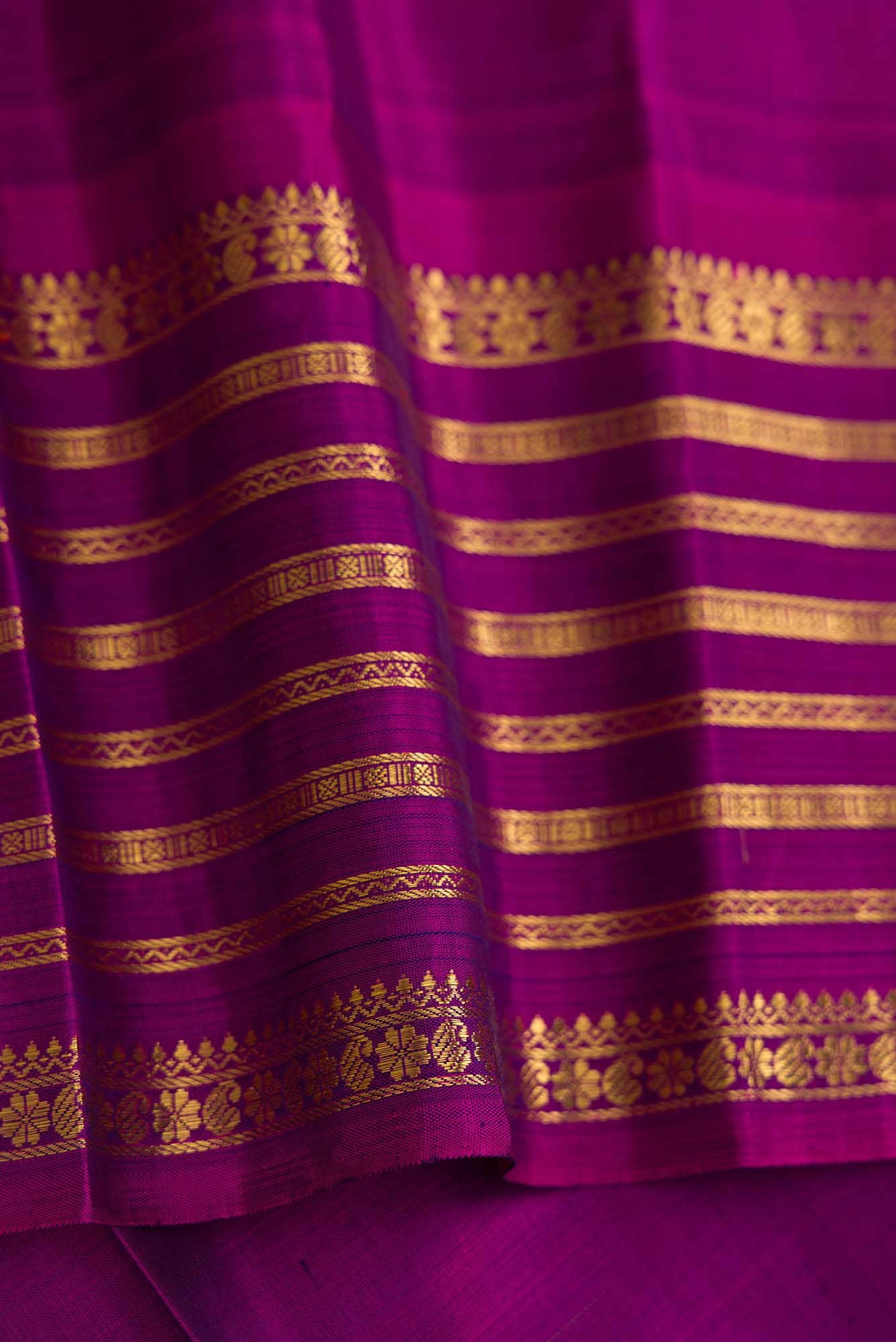 Pure Silk Pure Zari Mustard Dual Tone Kanchipuram Saree