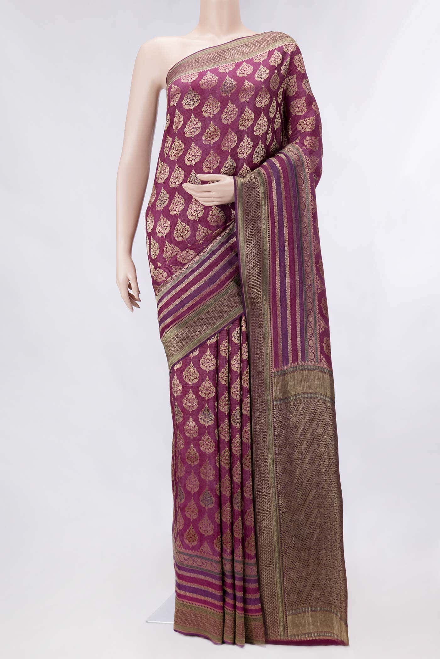 Purple Dual Tone Mysore Georgette Saree