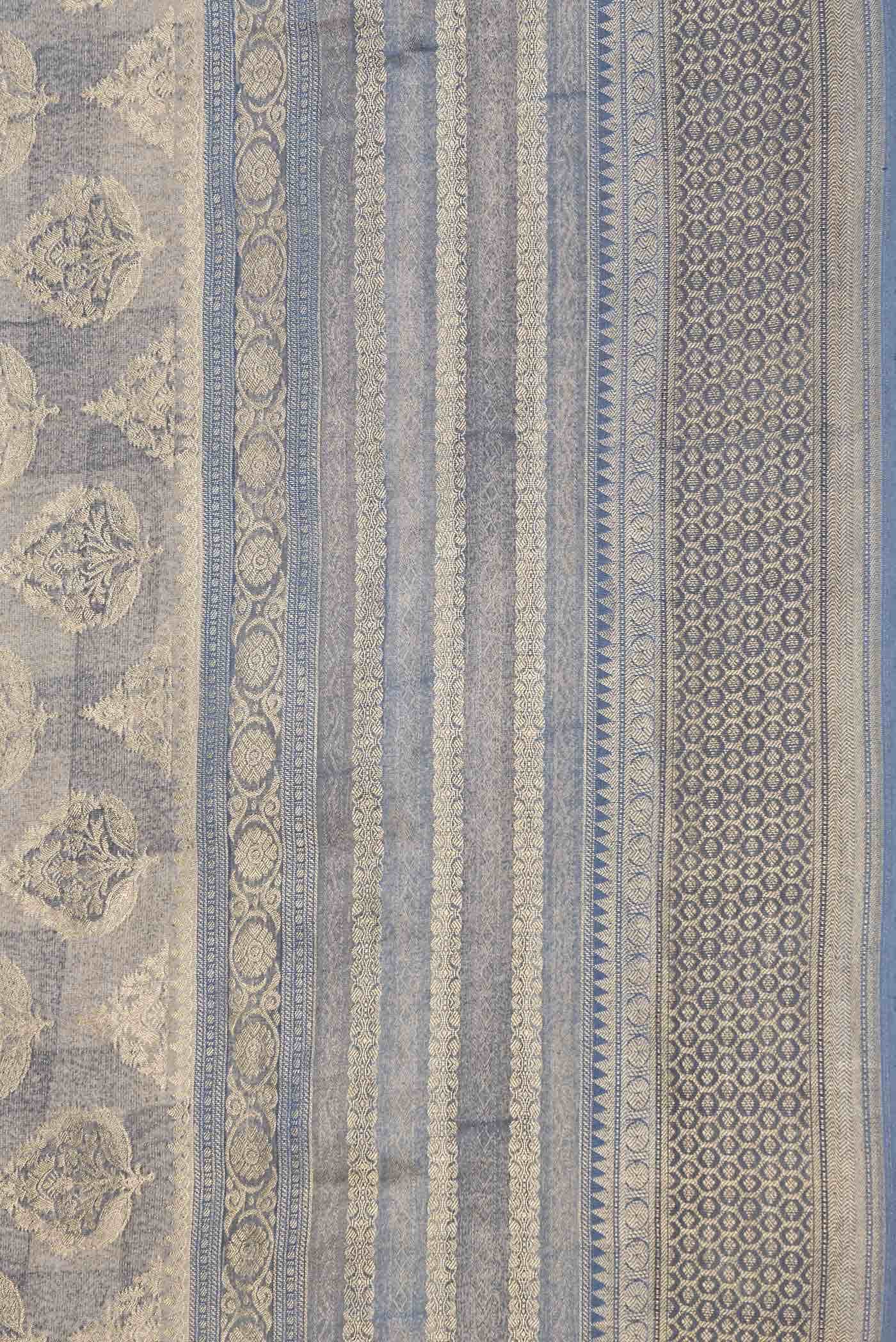 Grey Dual Tone Mysore Georgette Saree