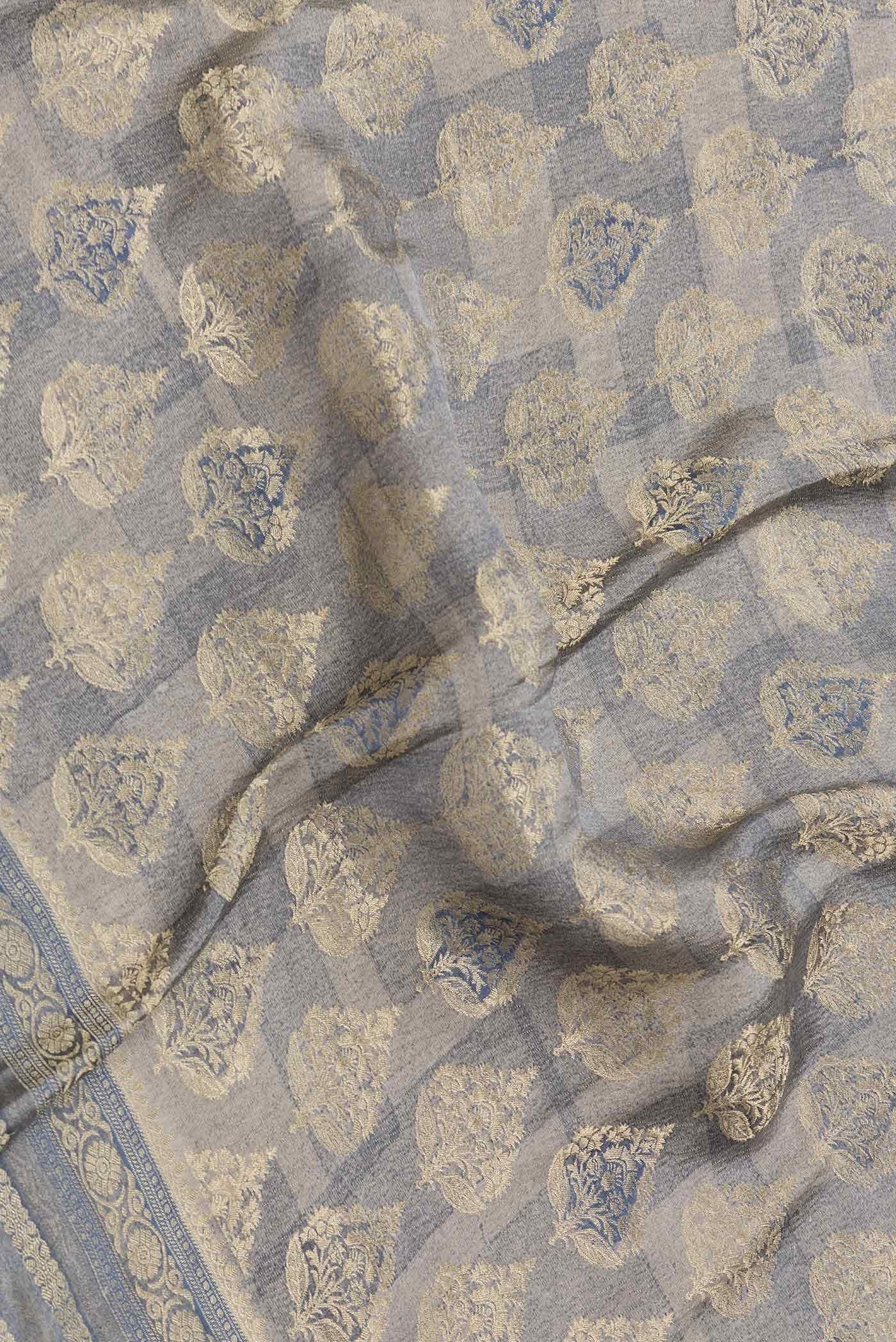 Grey Dual Tone Mysore Georgette Saree