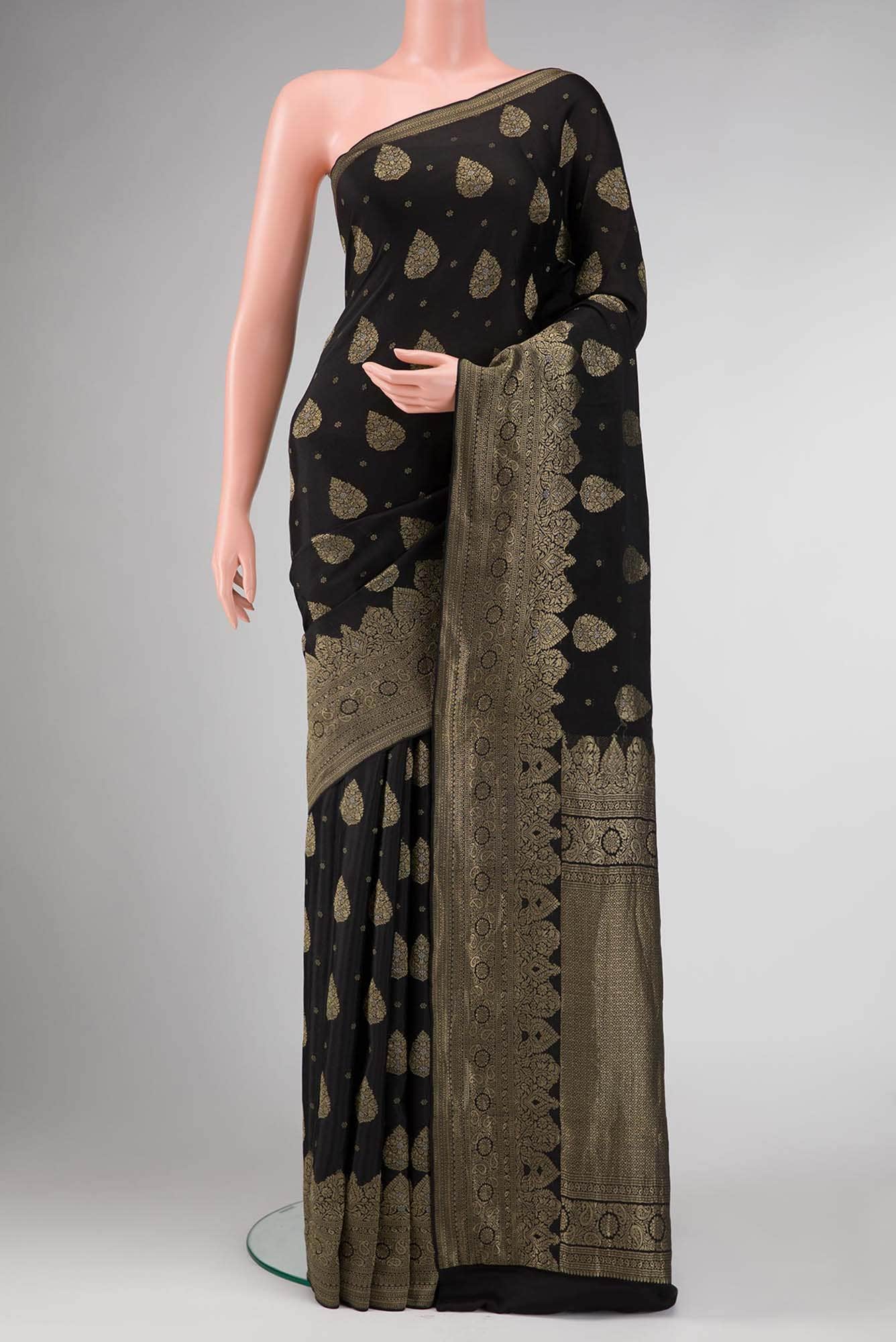 Black Dual Tone Banarasi Georgette Saree