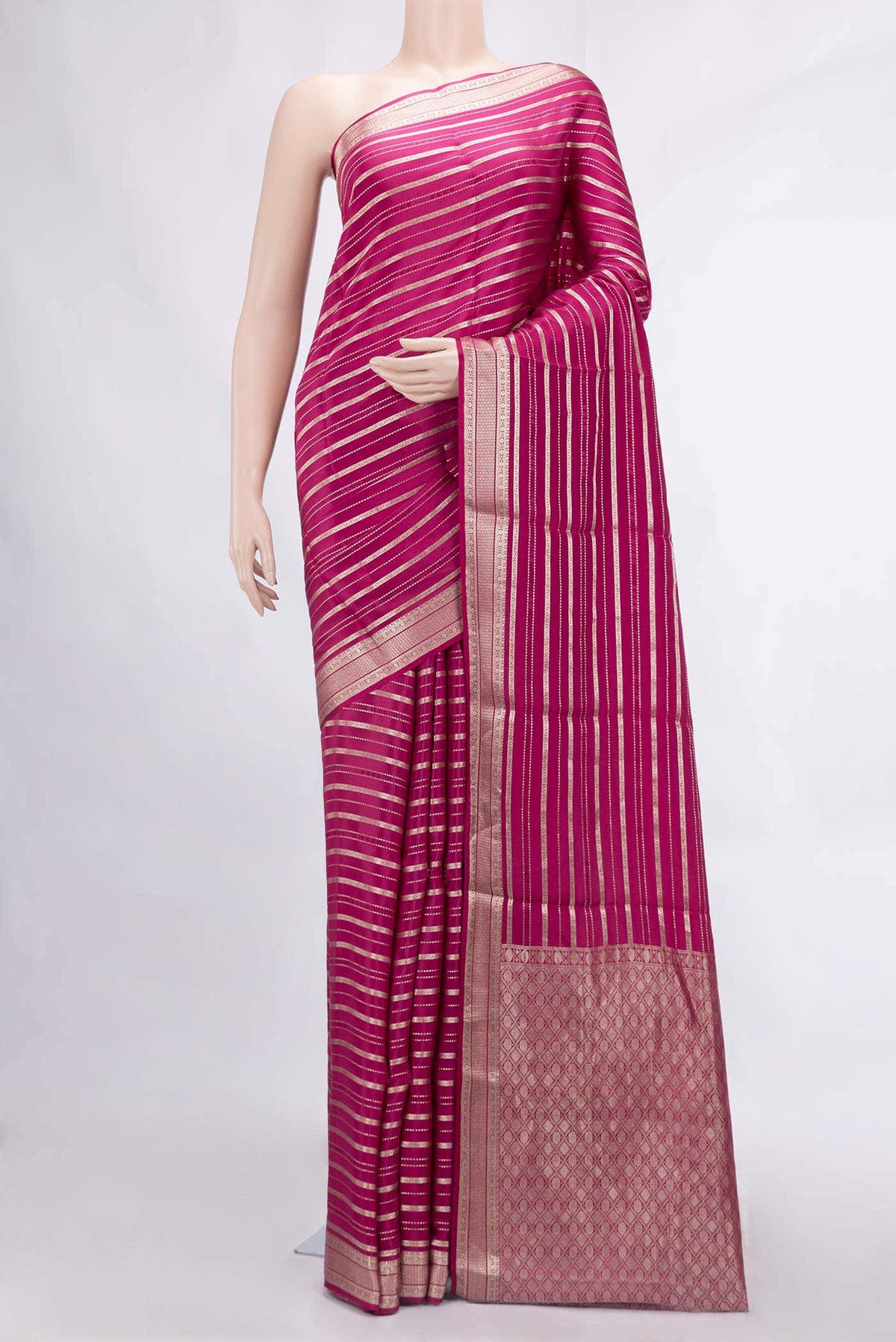 Magenta Mysore Crepe Saree