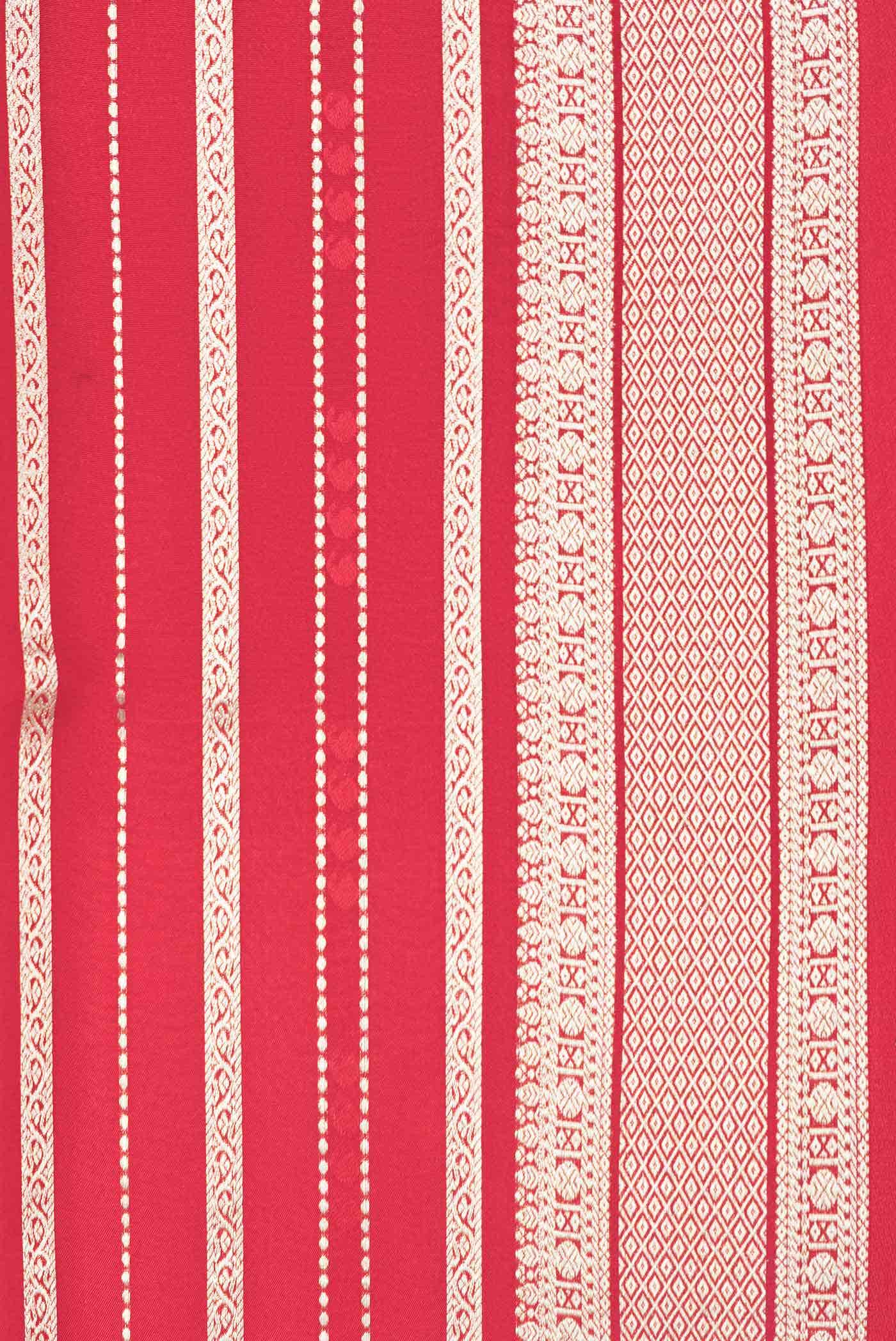 Red Dual Tone Mysore Crepe Saree