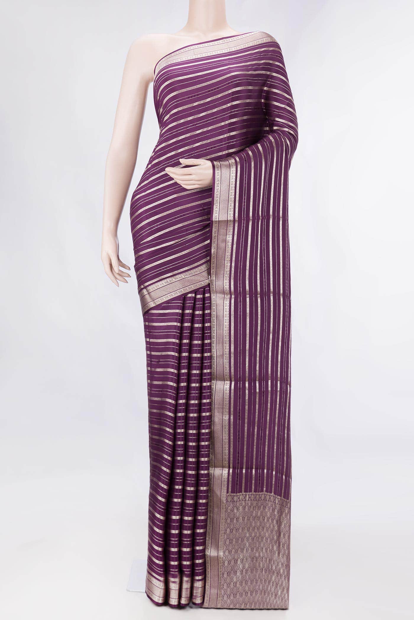 Violet Dual Tone Mysore Crepe Saree