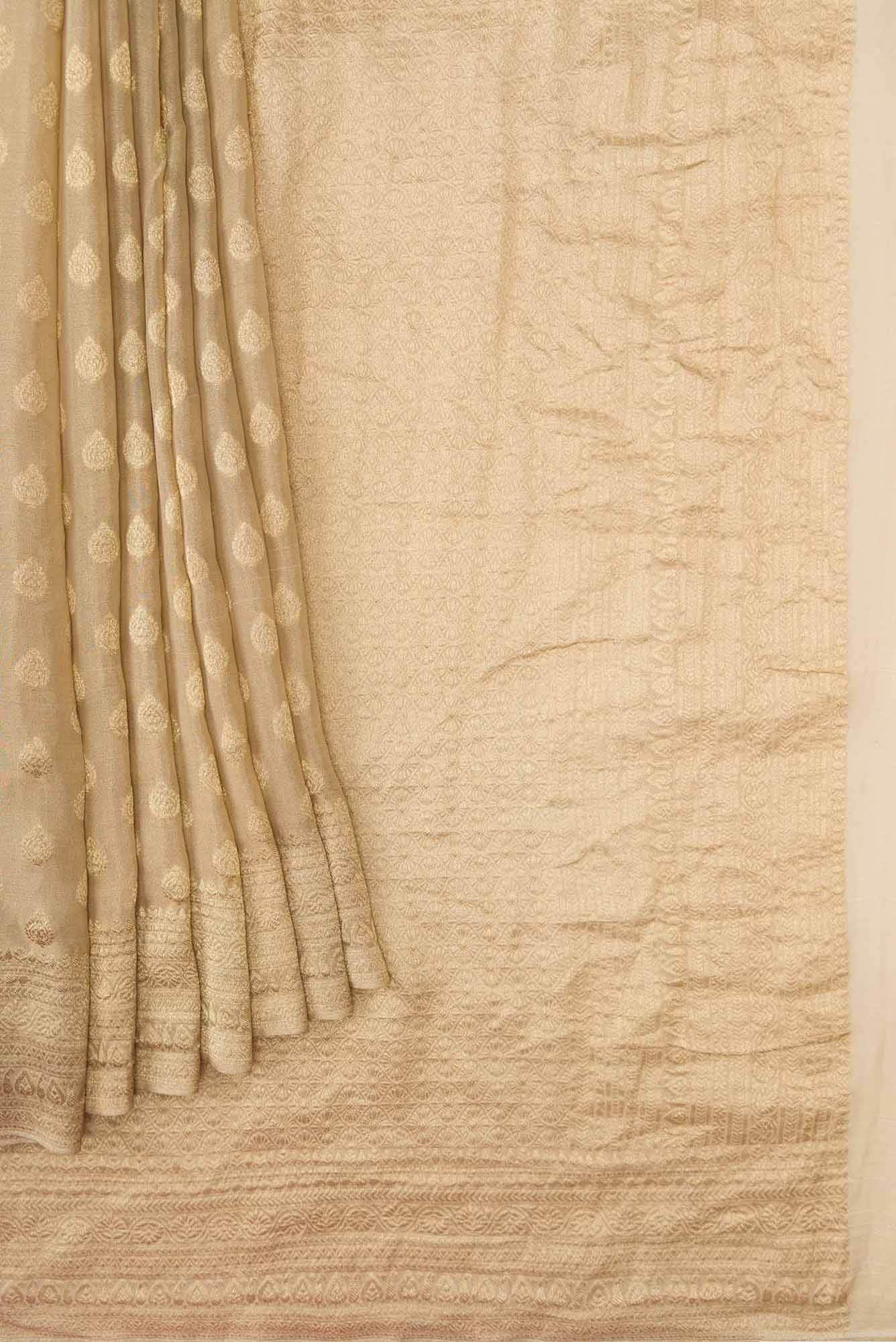 Beige Dual Tone Banarasi Georgette Saree
