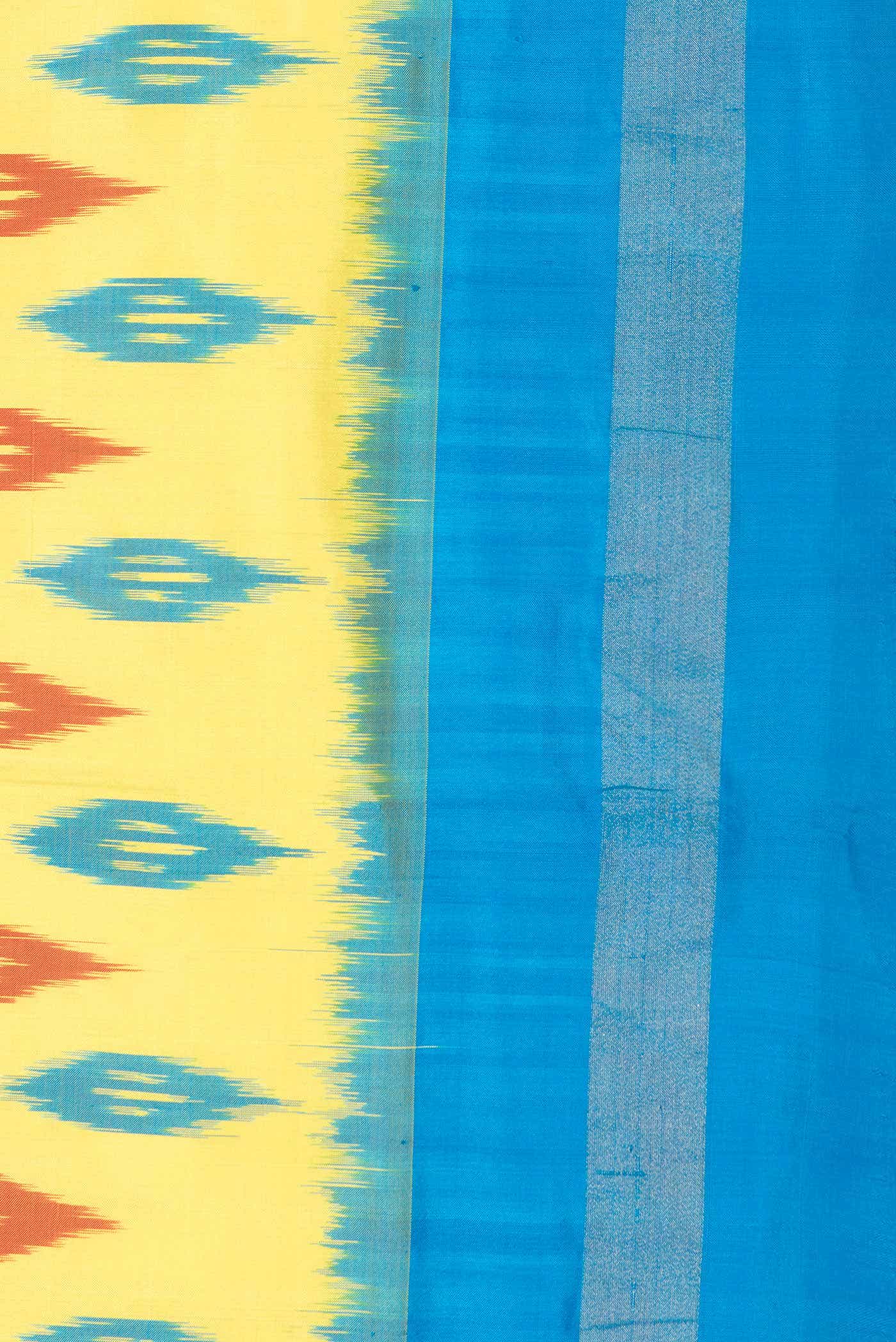 Yellow Dual Tone Pochampally Silk Saree