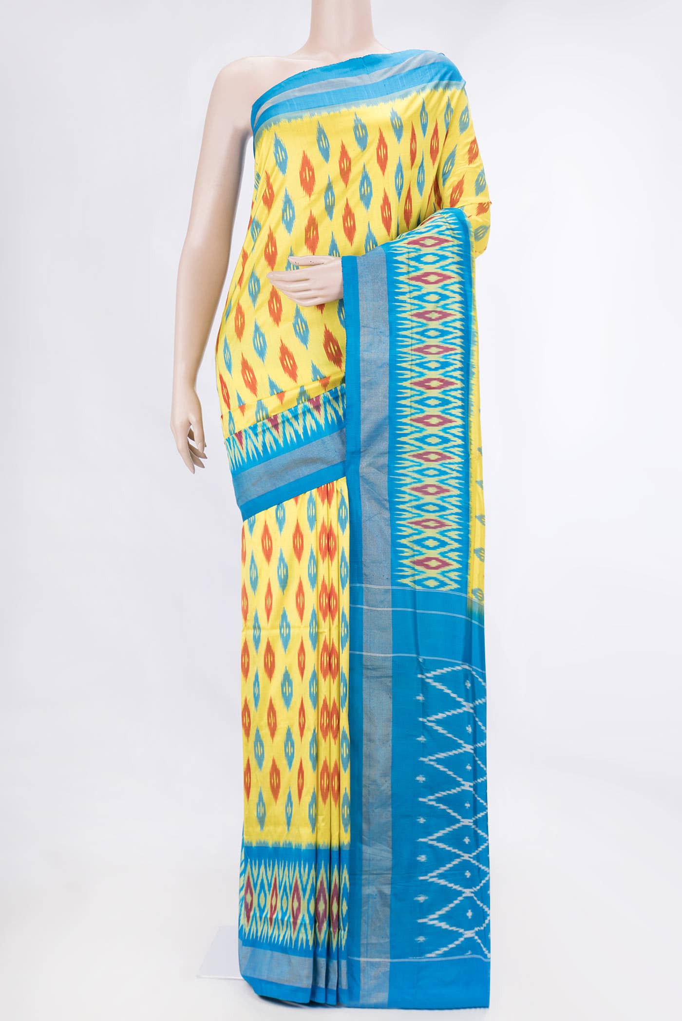 Yellow Dual Tone Pochampally Silk Saree