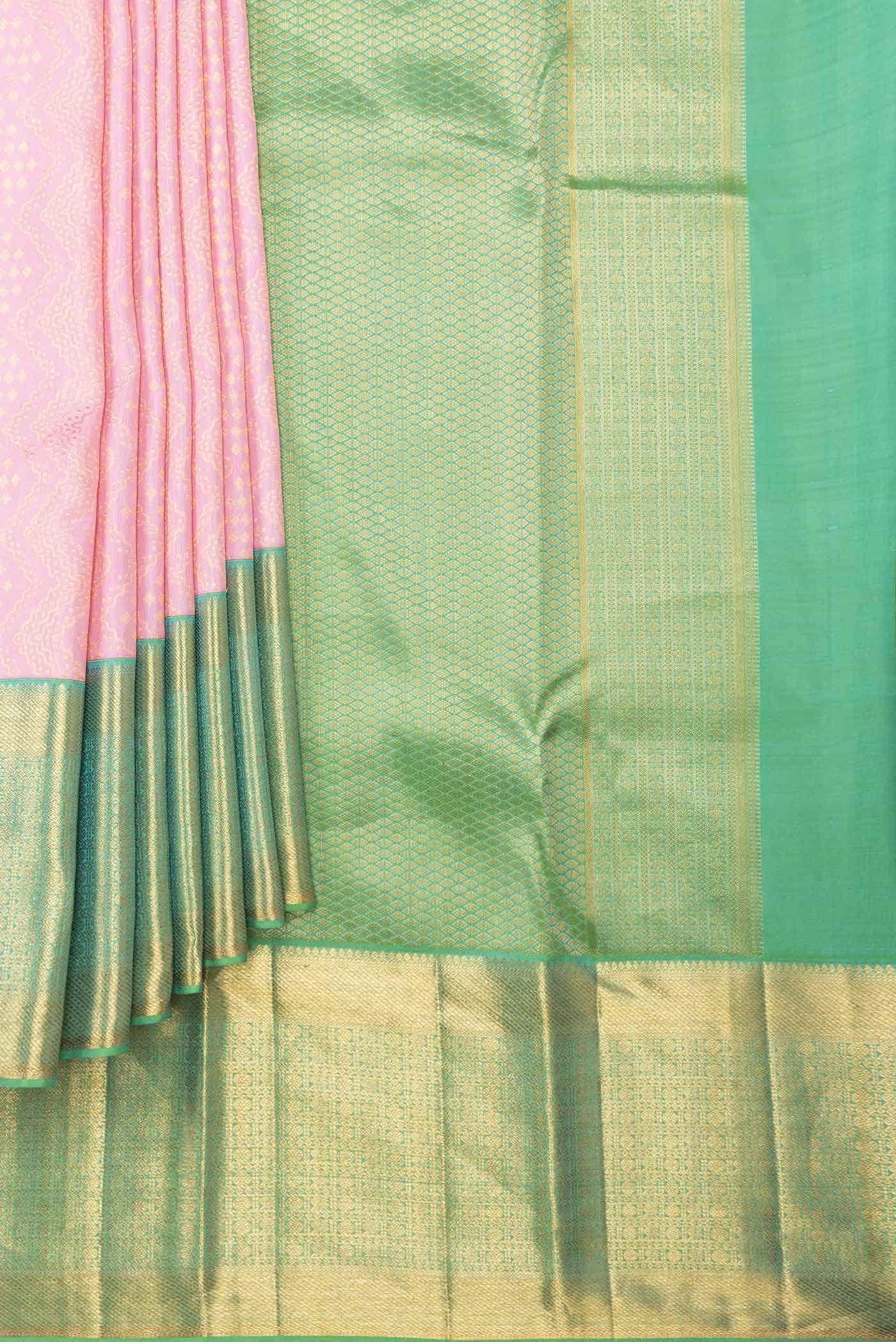 Pink Dual Tone Kanchipuram Silk Saree
