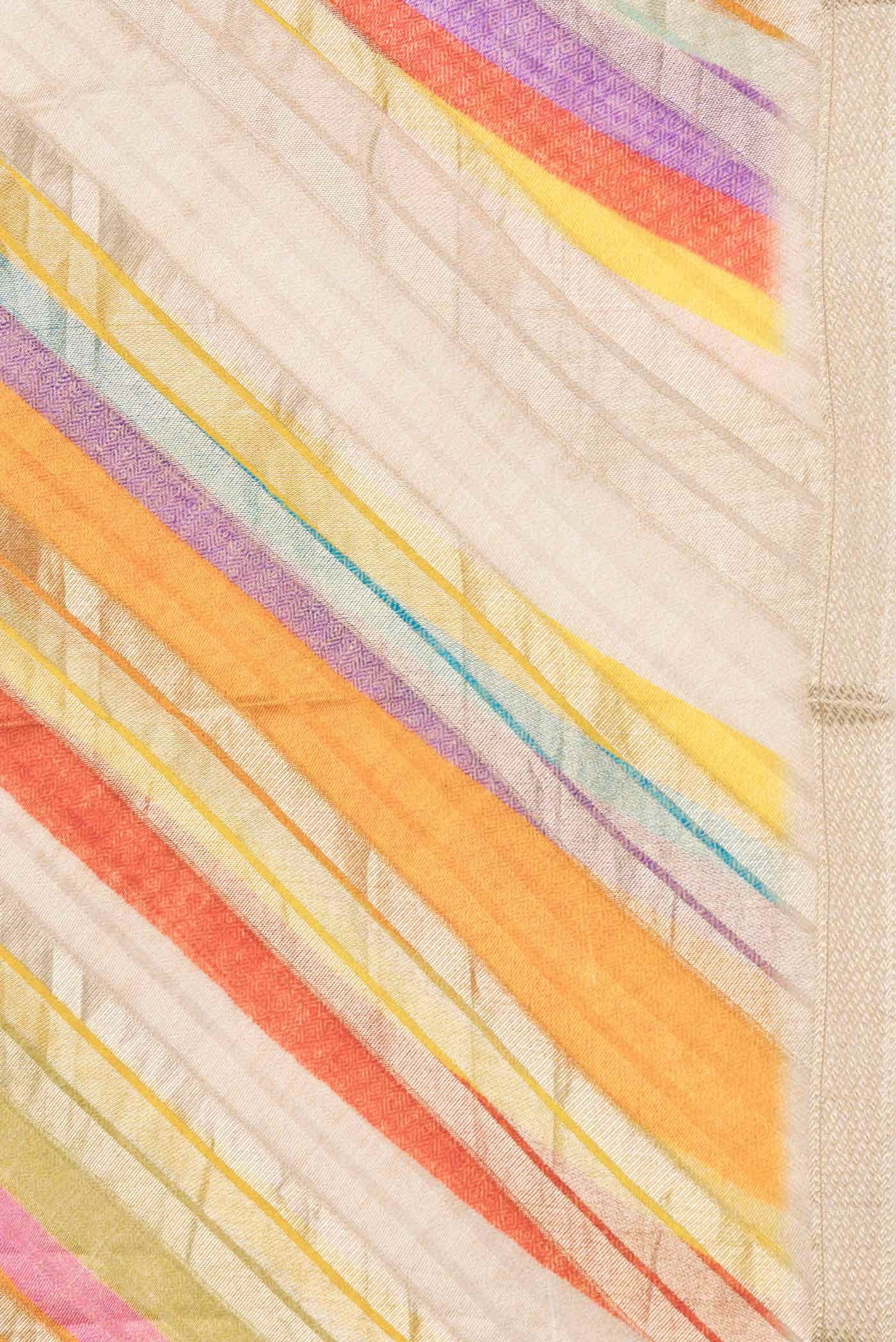 Orange , Green and Pink Dual Tone Georgette Saree