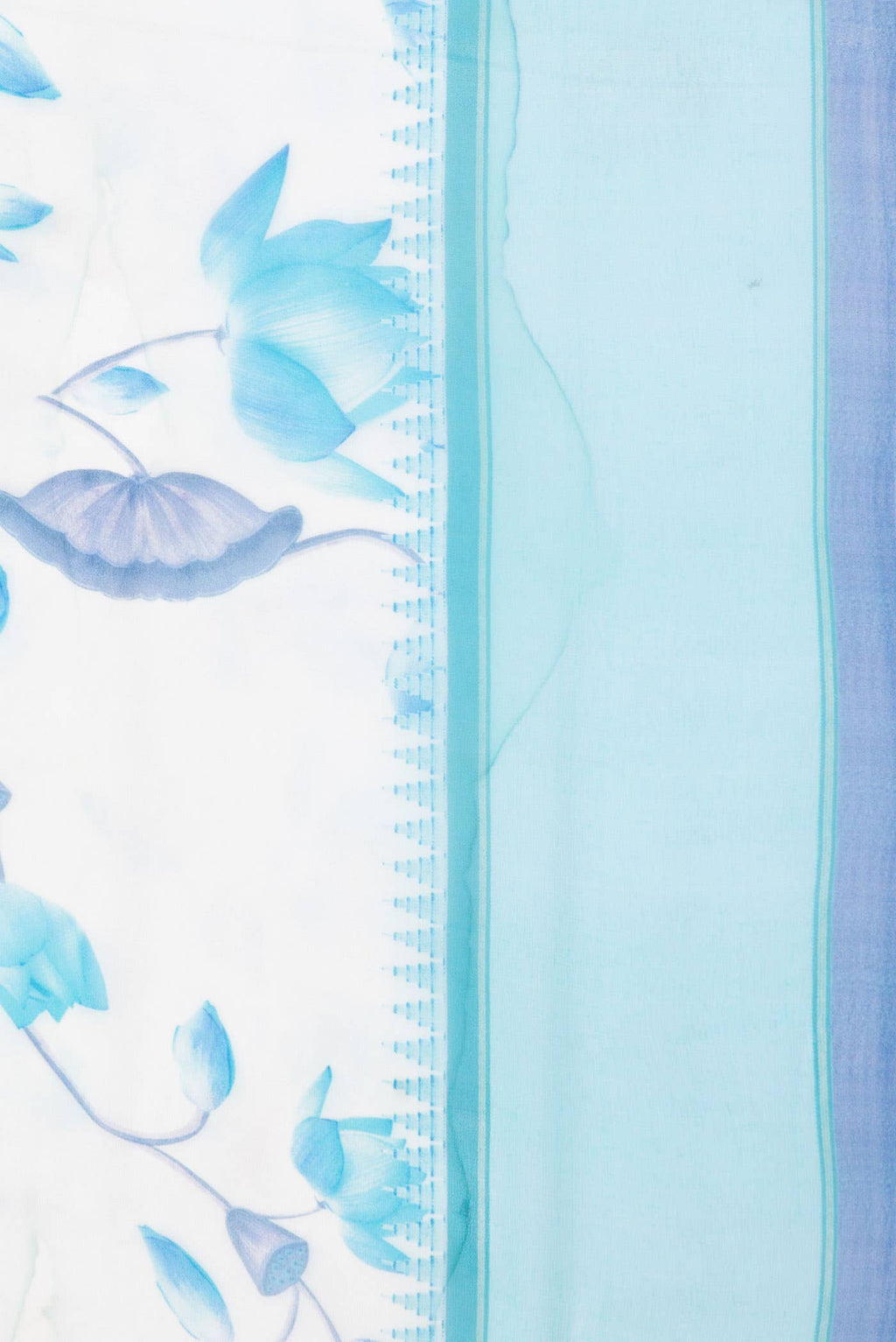 Off White Dual Tone Mysore Crepe Saree