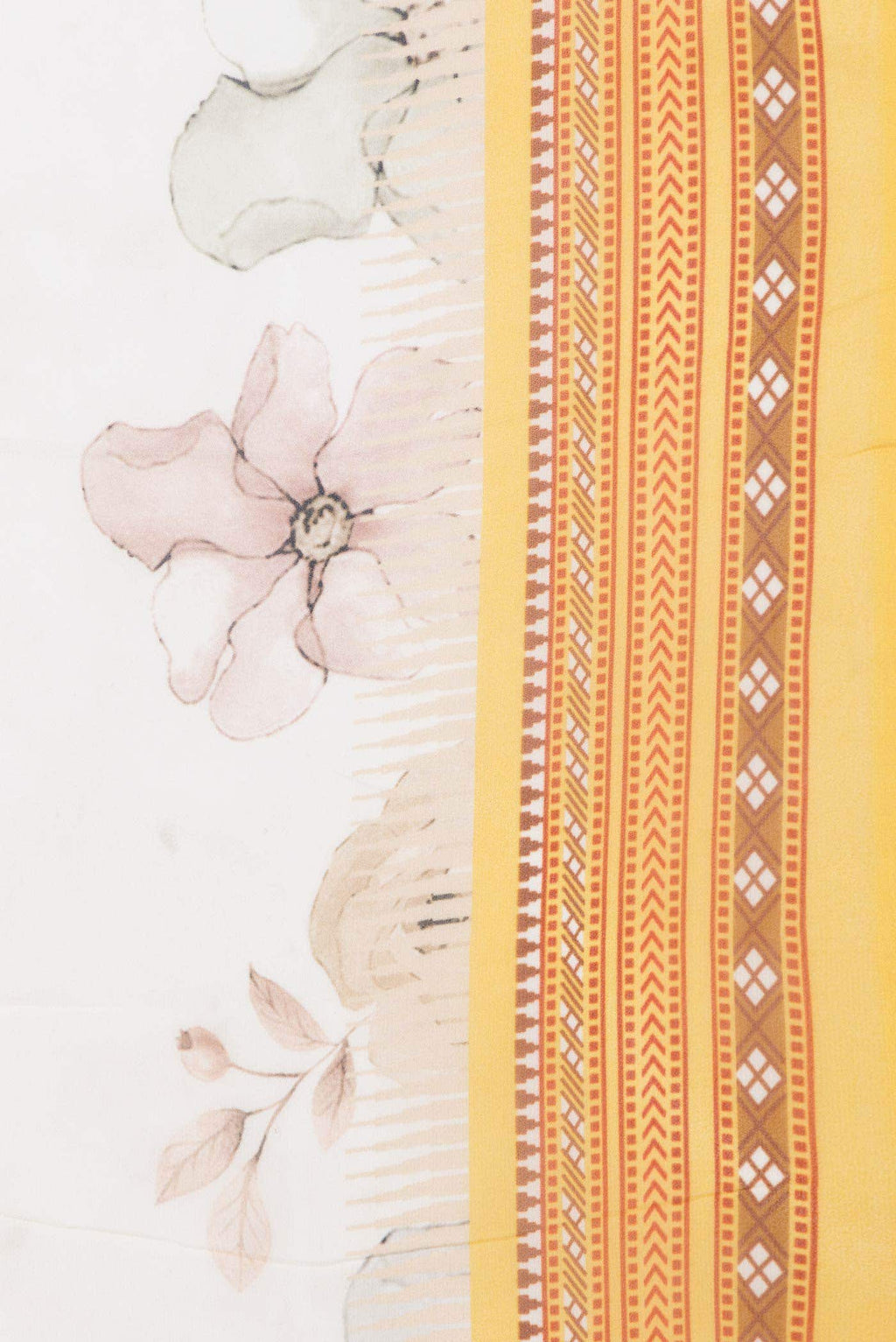Beige Dual Tone Mysore Georgette Saree