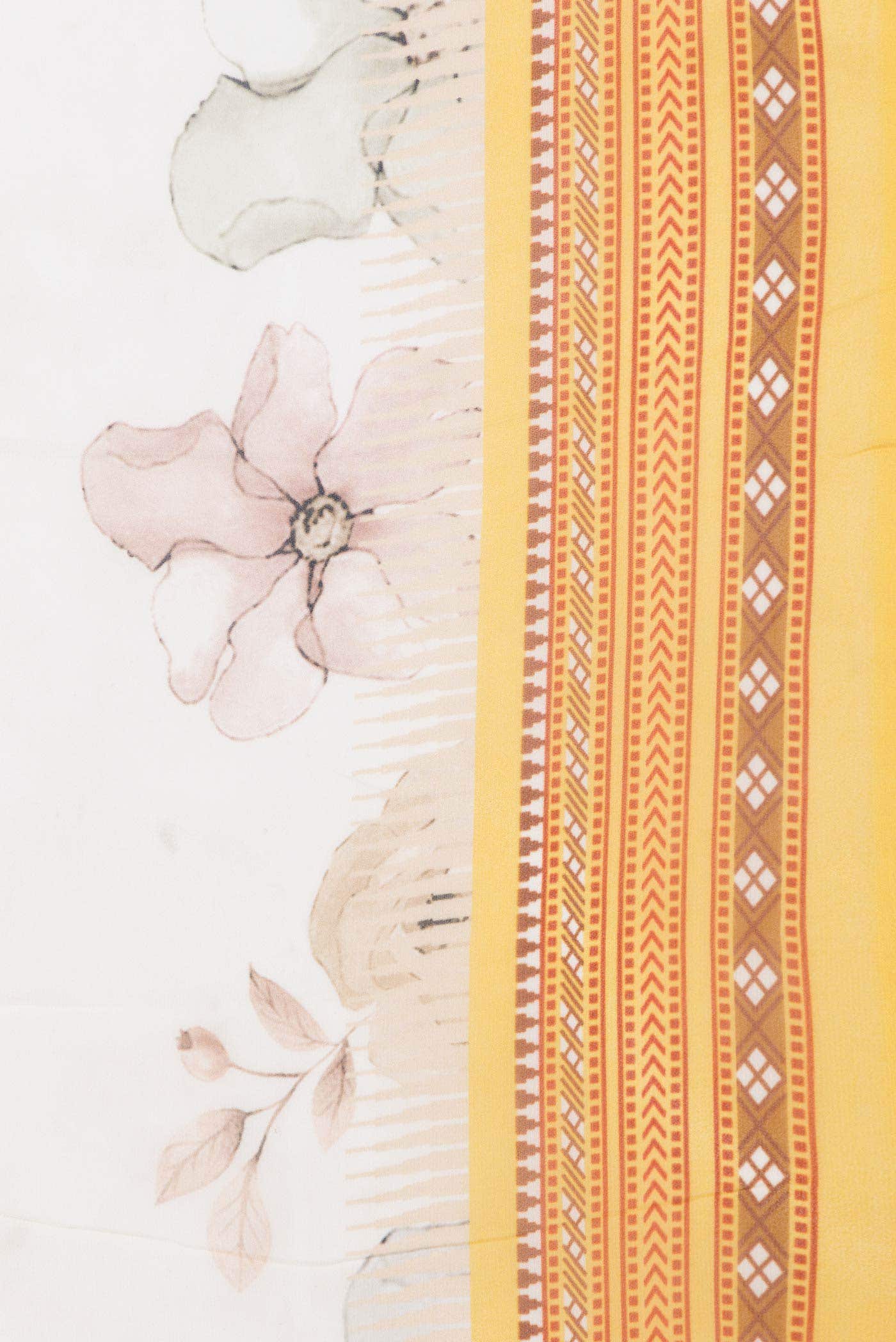Beige Dual Tone Mysore Georgette Saree