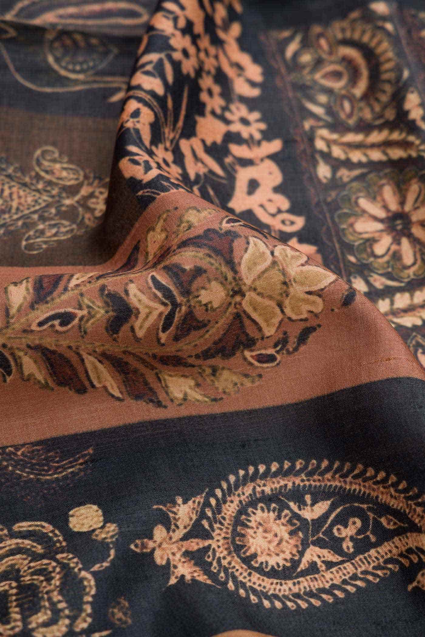 Black Dual Tone Tussar Silk Saree