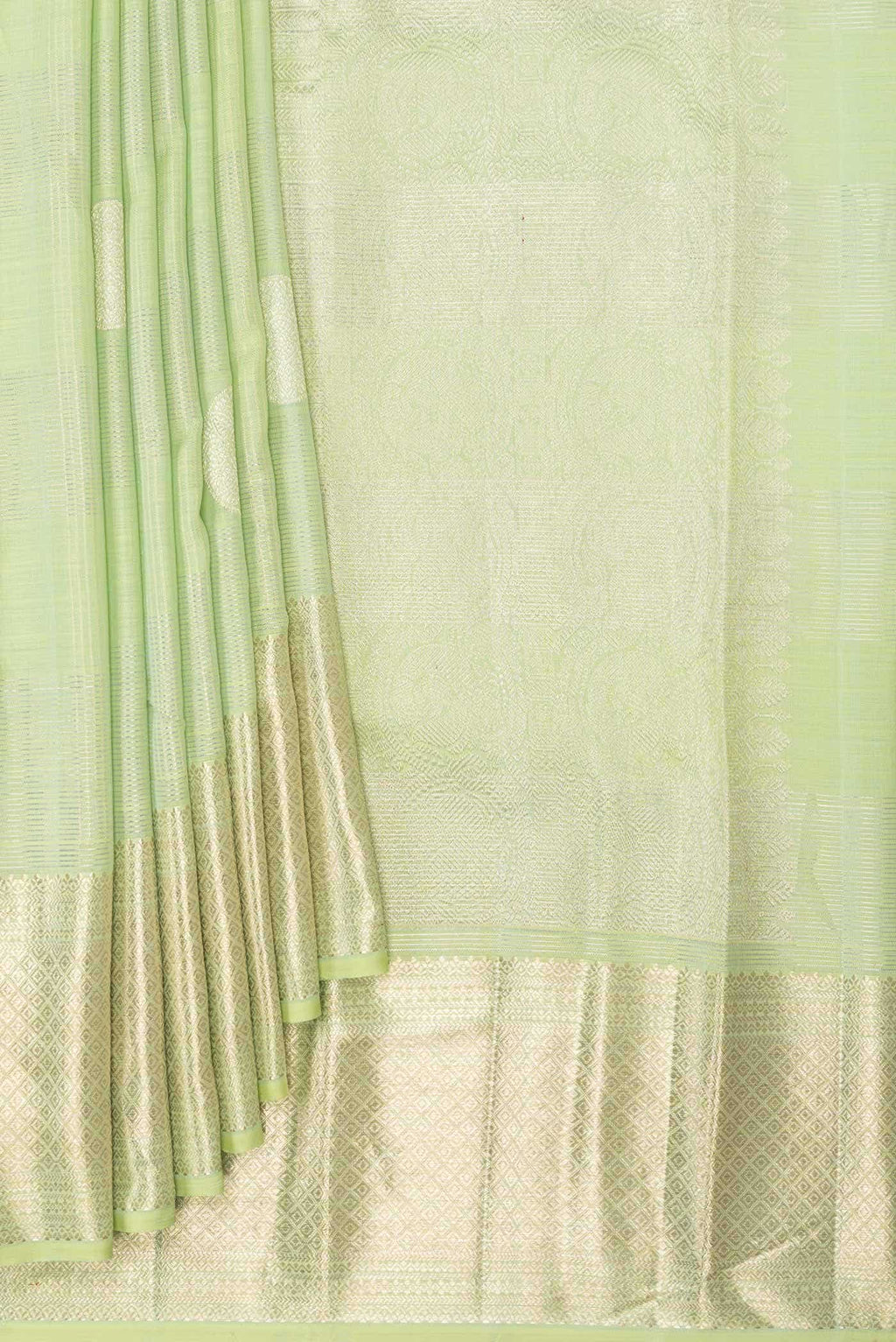 Pista Green Dual Tone Kanchipuram Silk Saree