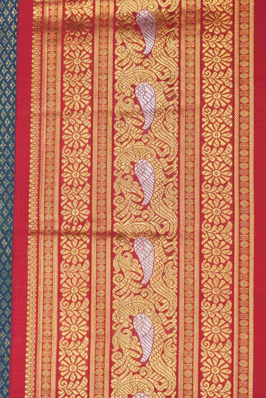 Blue Gray Dual Tone Kanchipuram Silk Saree
