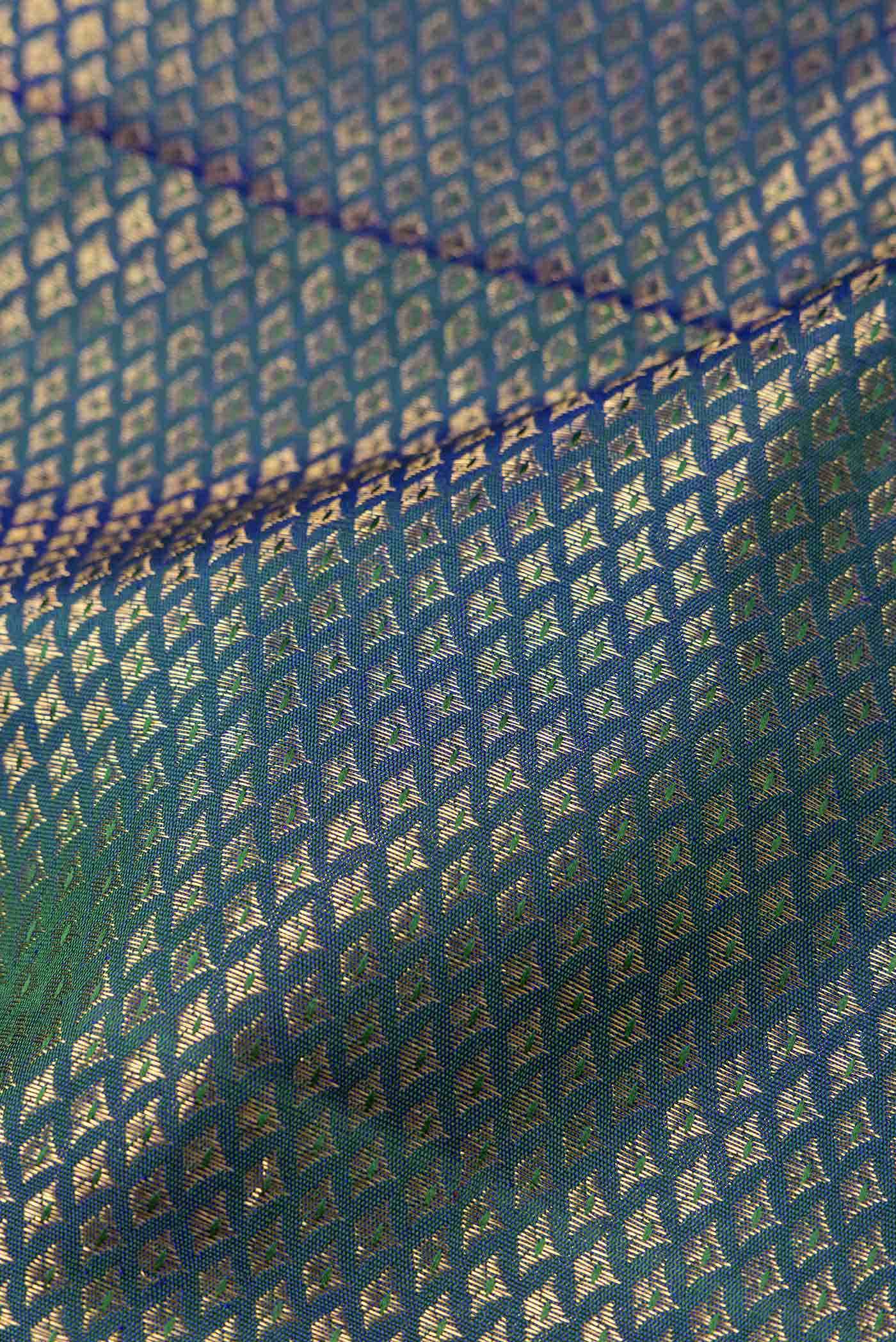 Blue Gray Dual Tone Kanchipuram Silk Saree