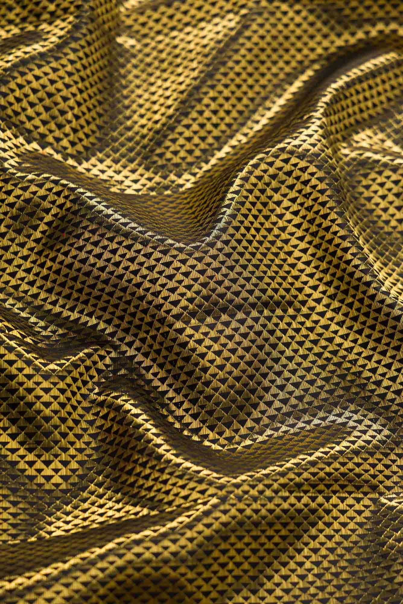 Black Dual Tone Kanchipuram Tissue Silk Saree