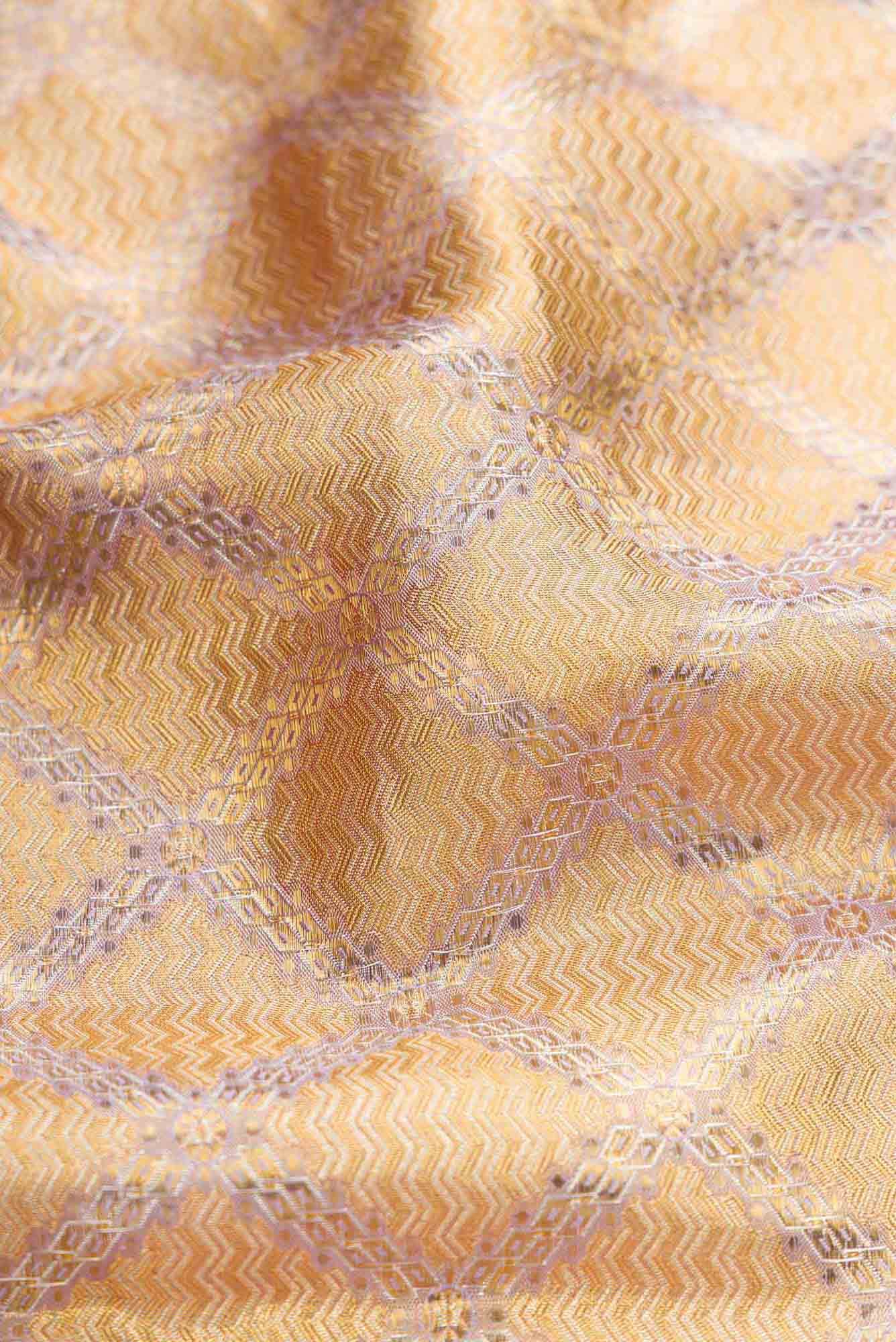 Gold Dual Tone Kanchipuram Tissue Silk Saree