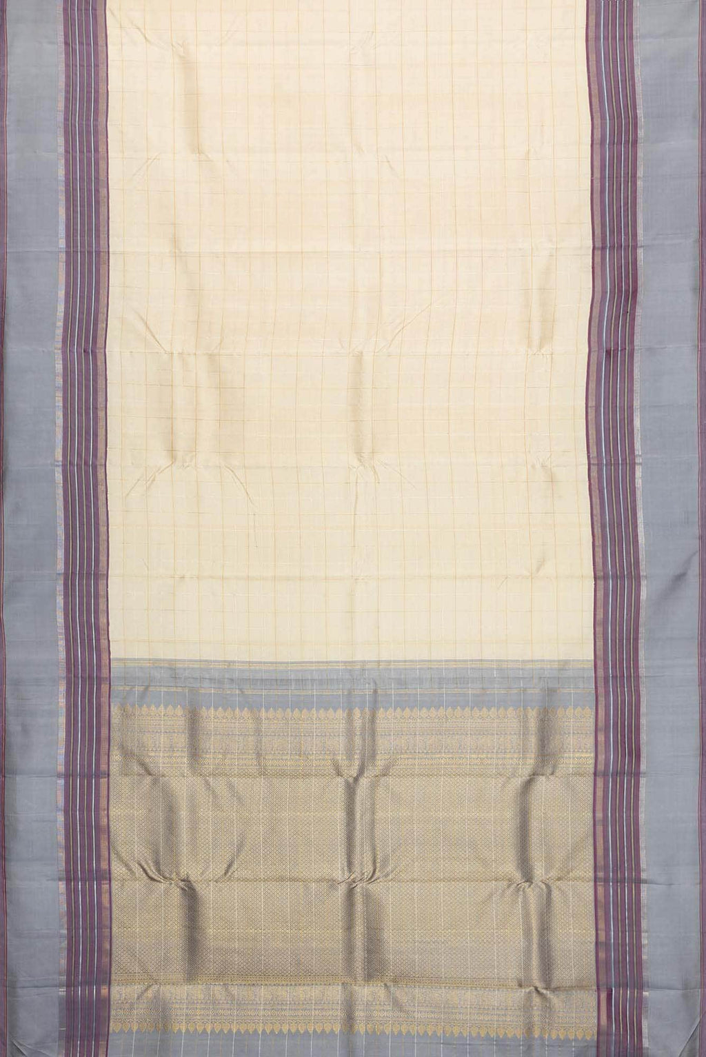 Pure Silk Pure Zari Sandal Dual Tone Kanchipuram Saree