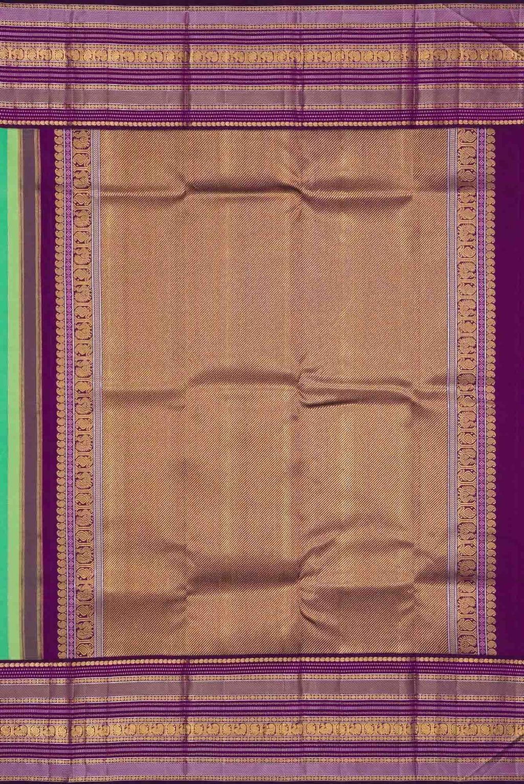 Pure Silk Pure Zari Pista Green and Sea Green Dual Tone Kanchipuram Saree