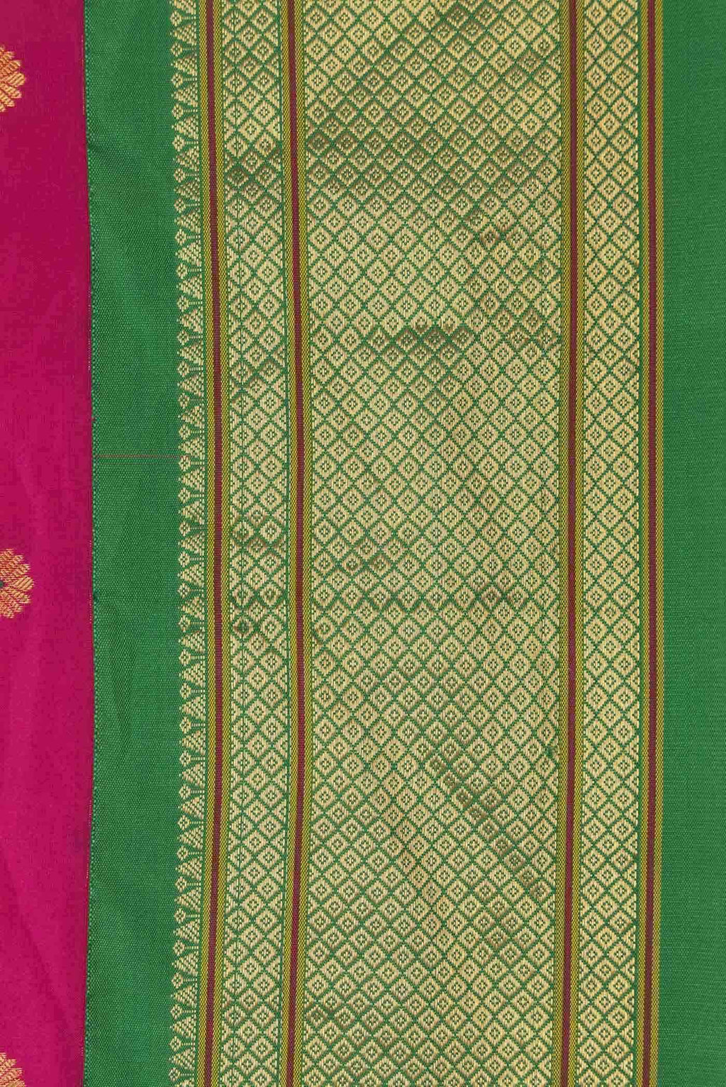 Dark Pink Dual Tone Paithani Silk Saree