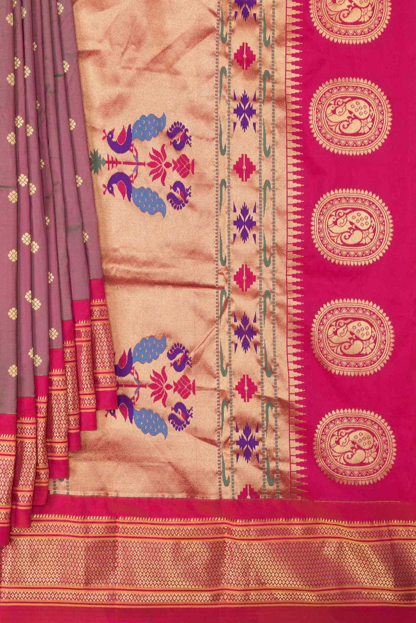 Green Dual Tone Paithani Silk Saree