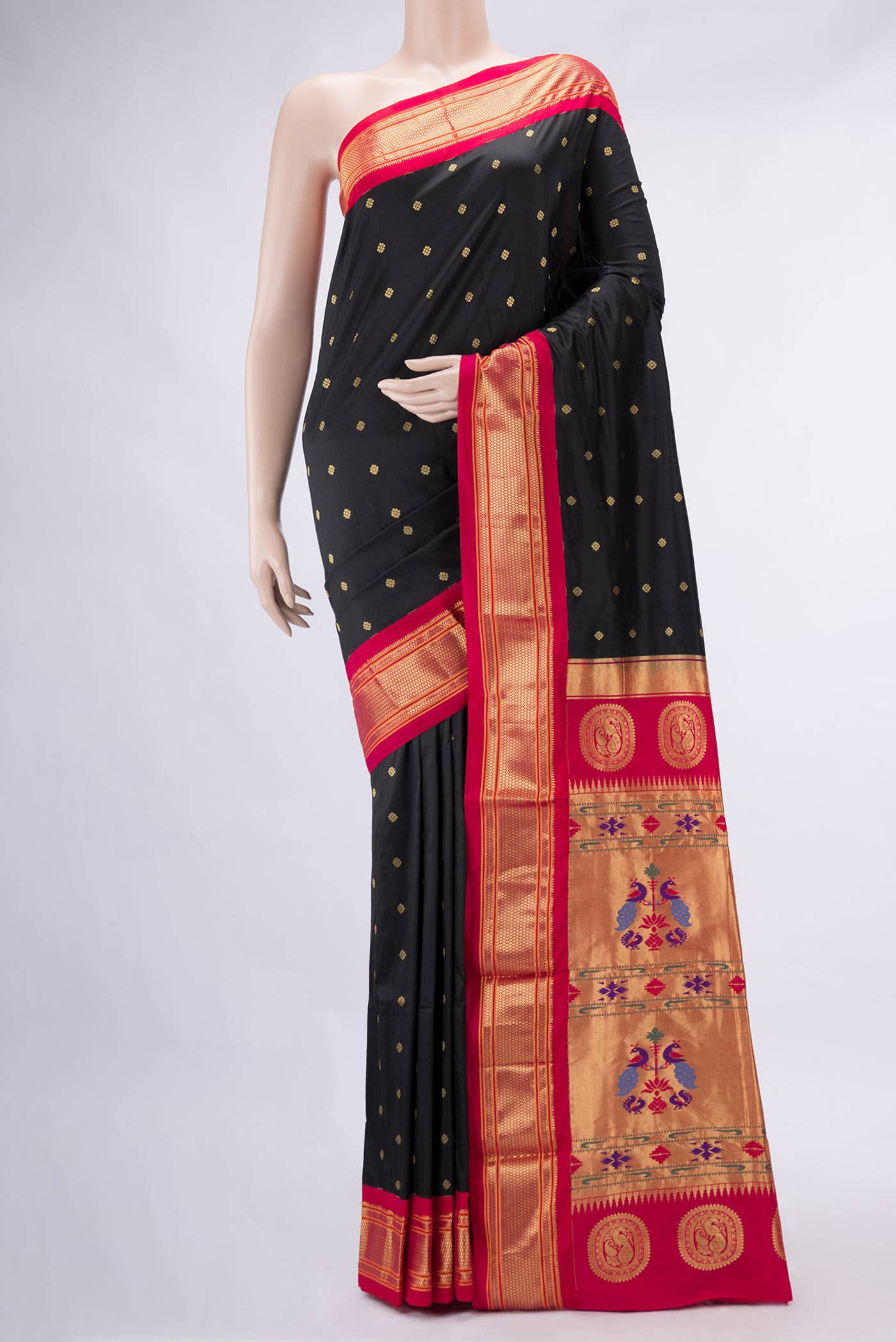 Black Paithani Silk Saree