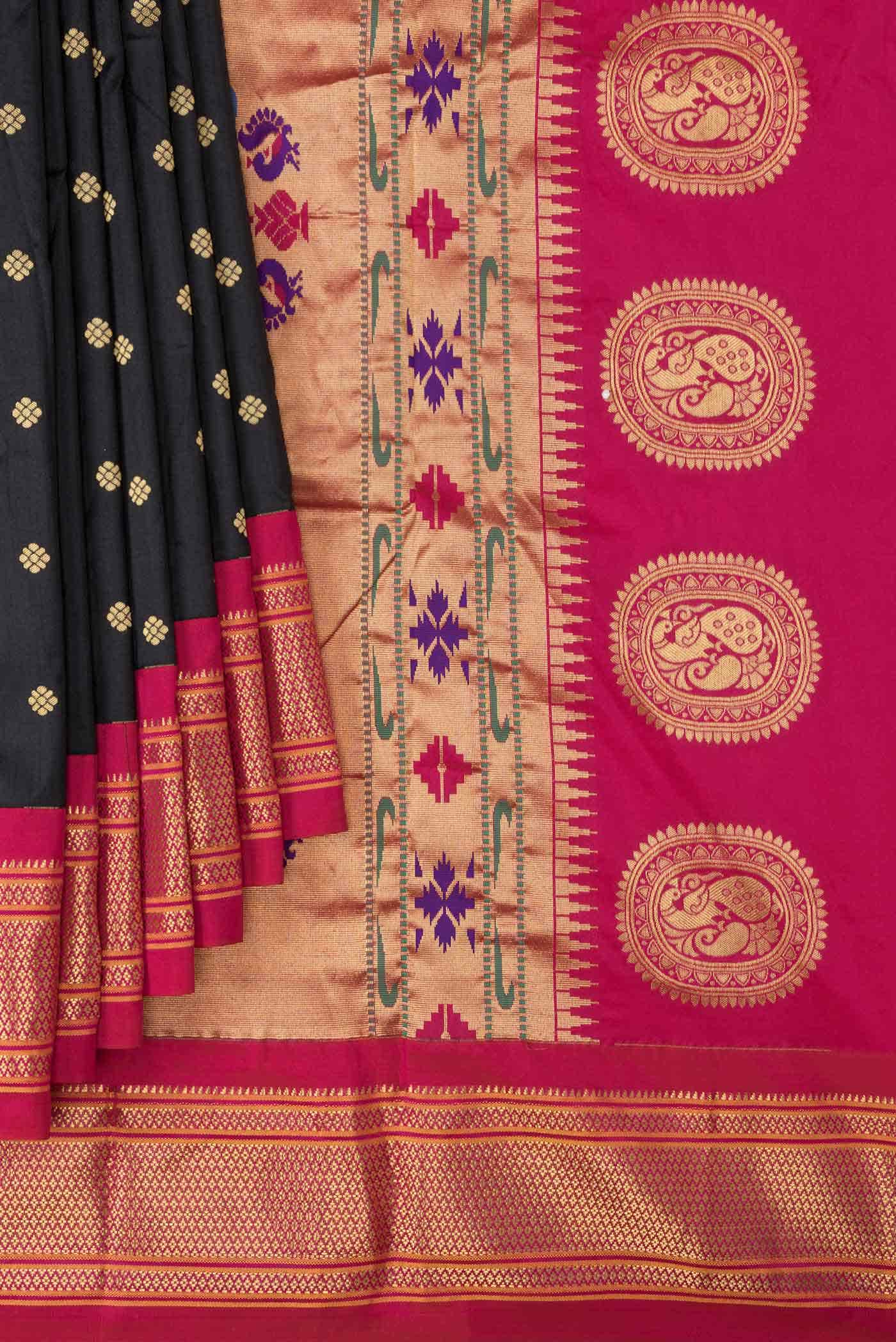 Black Paithani Silk Saree