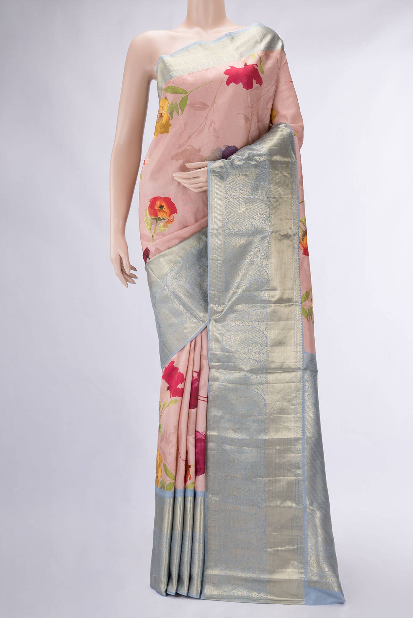 Pink Kanchipuram Silk Saree