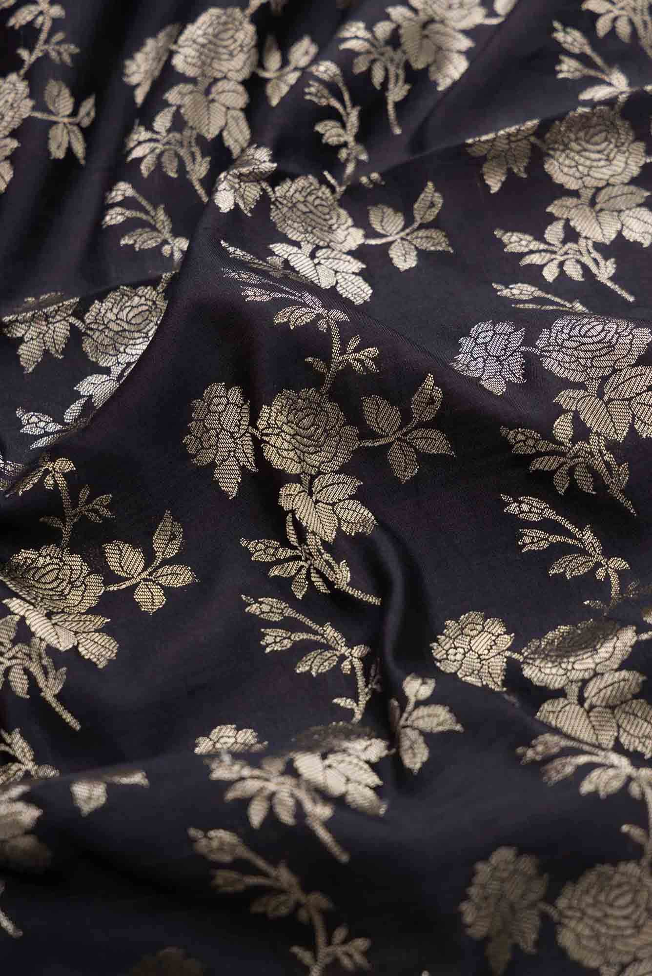 Black Dual Tone Tussar Silk Saree