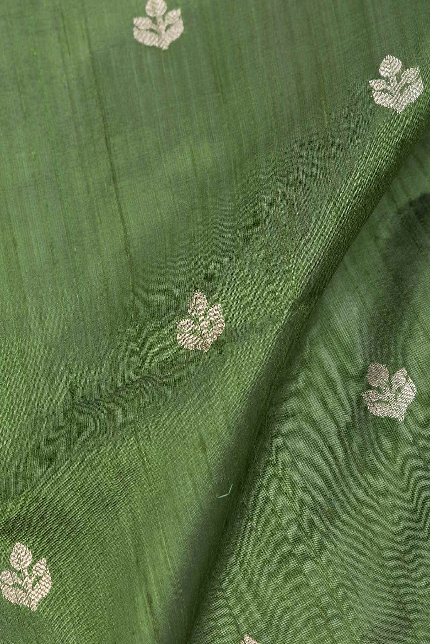 Green Dual Tone Raw Silk Saree