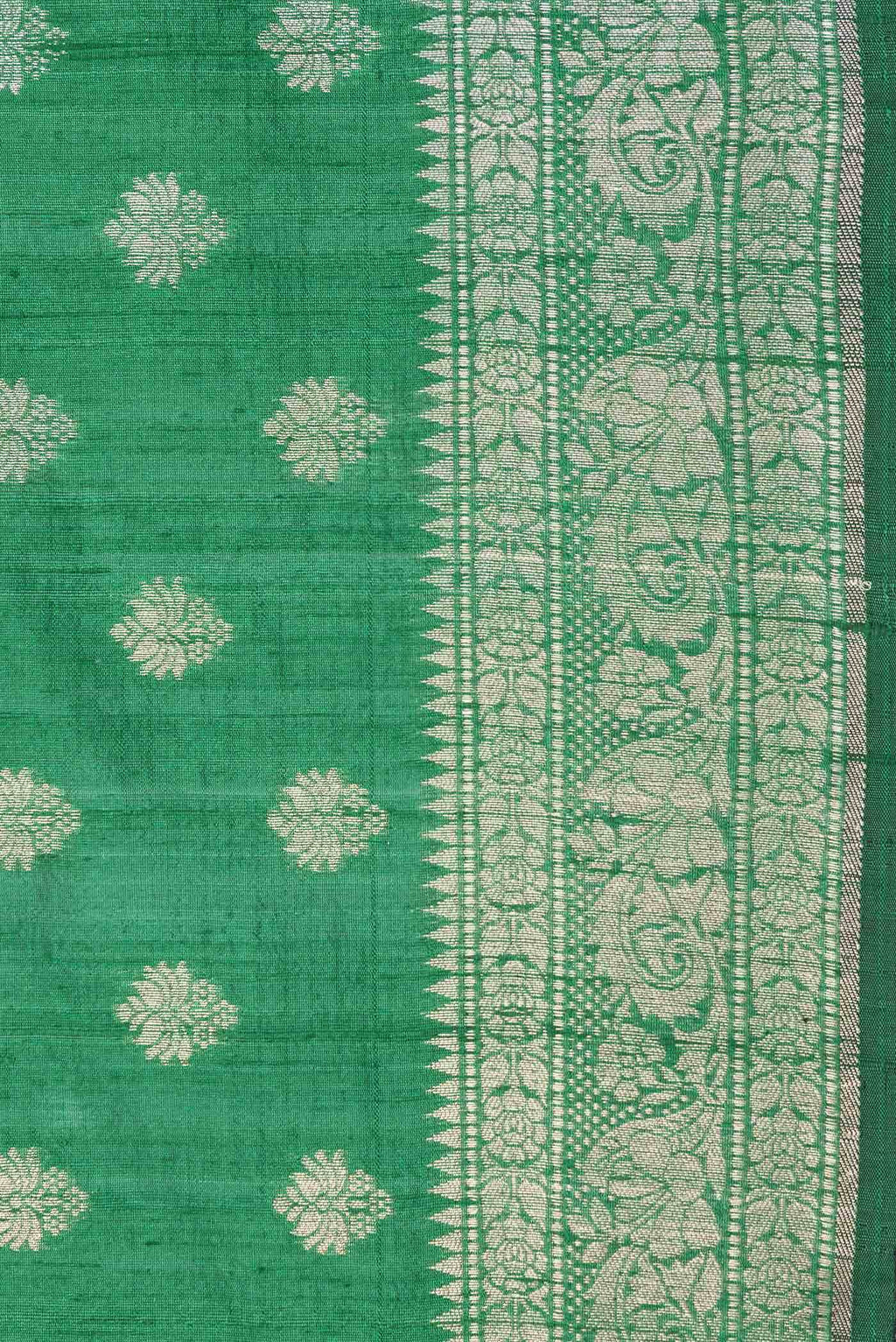 Green Dual Tone Raw Silk Saree