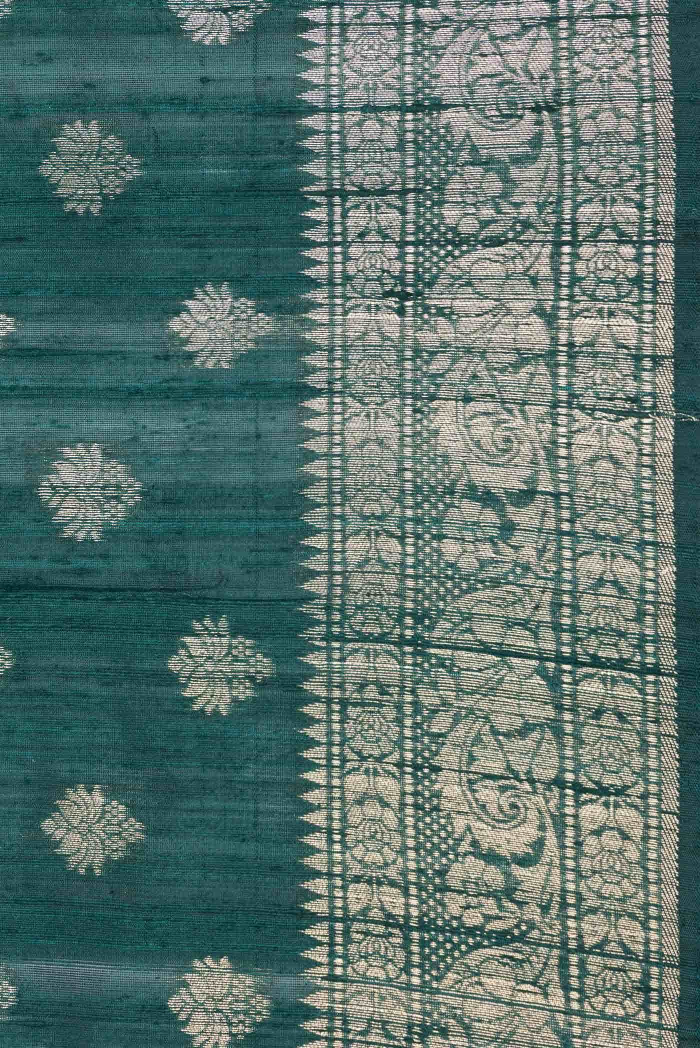 Green Dual Tone Banarasi Silk Saree