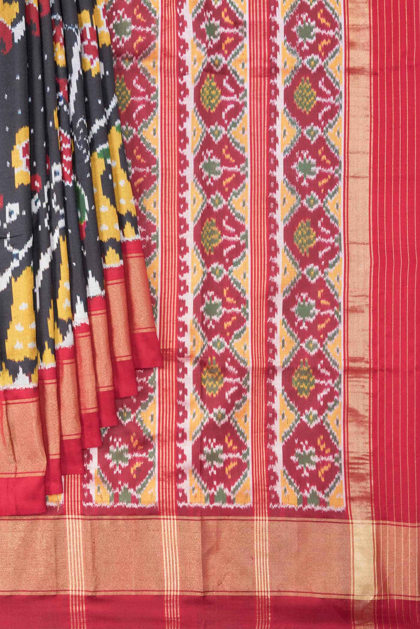 Black Double Ikat Saree
