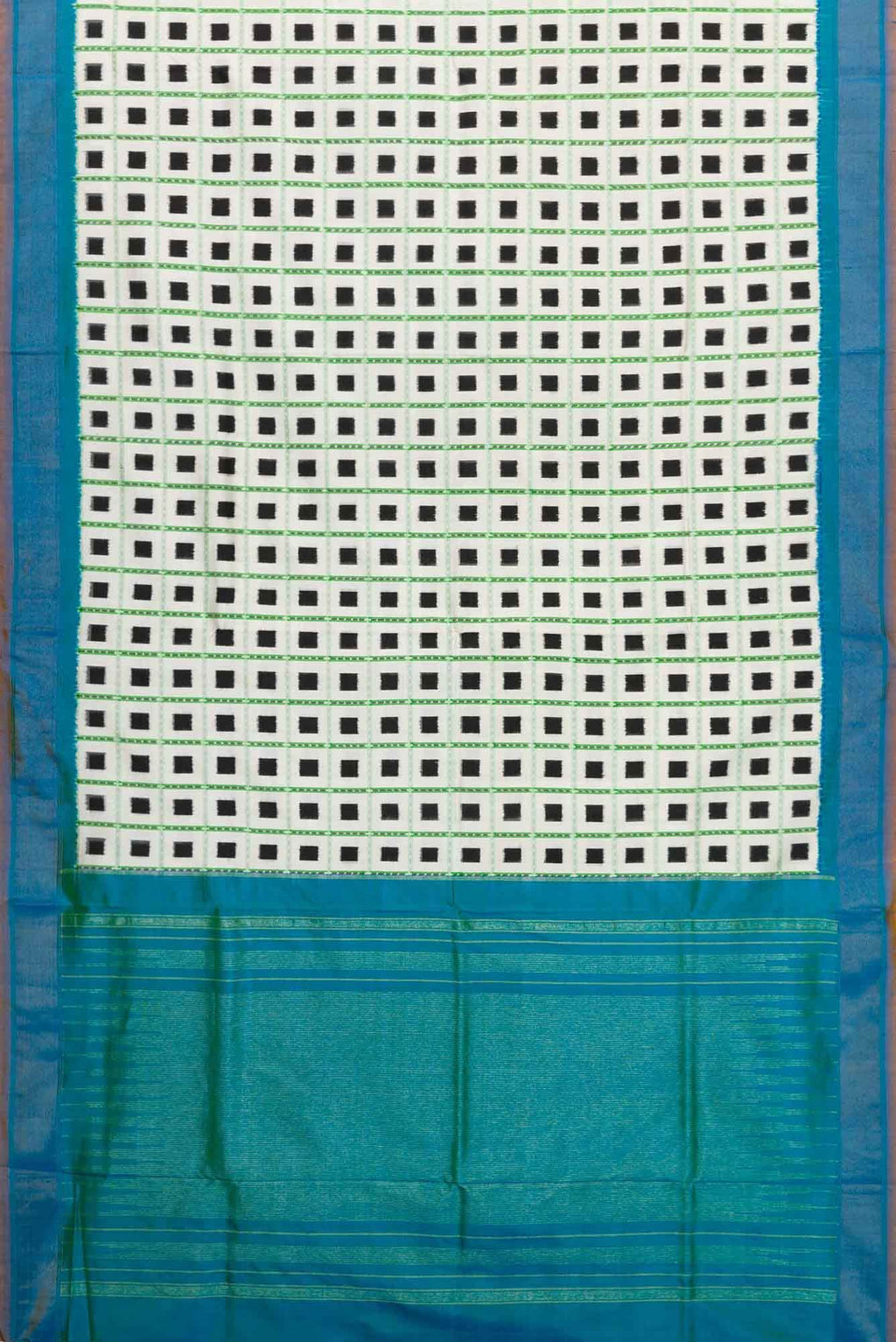 Off White Dual Tone Double Ikat Saree