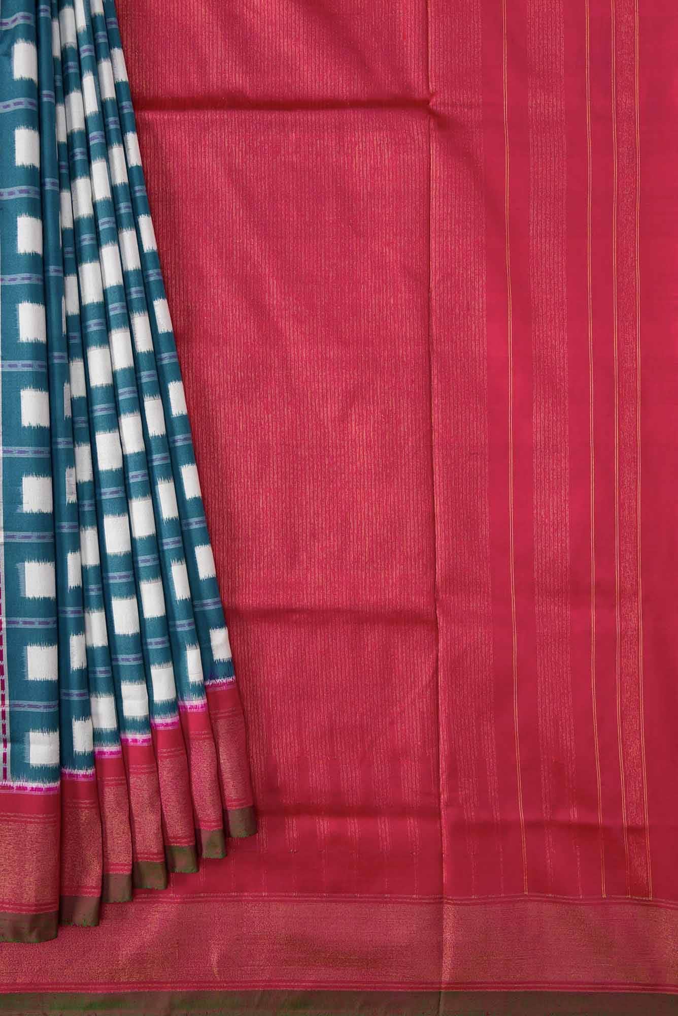 Grey Dual Tone Double Ikat Saree