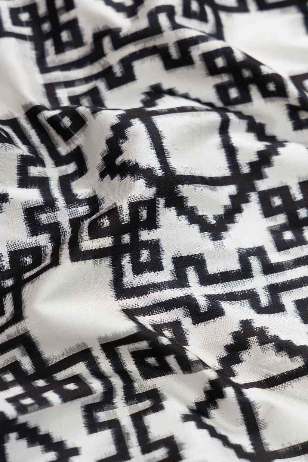 White Dual Tone Double Ikat Saree