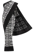 White Dual Tone Double Ikat Saree
