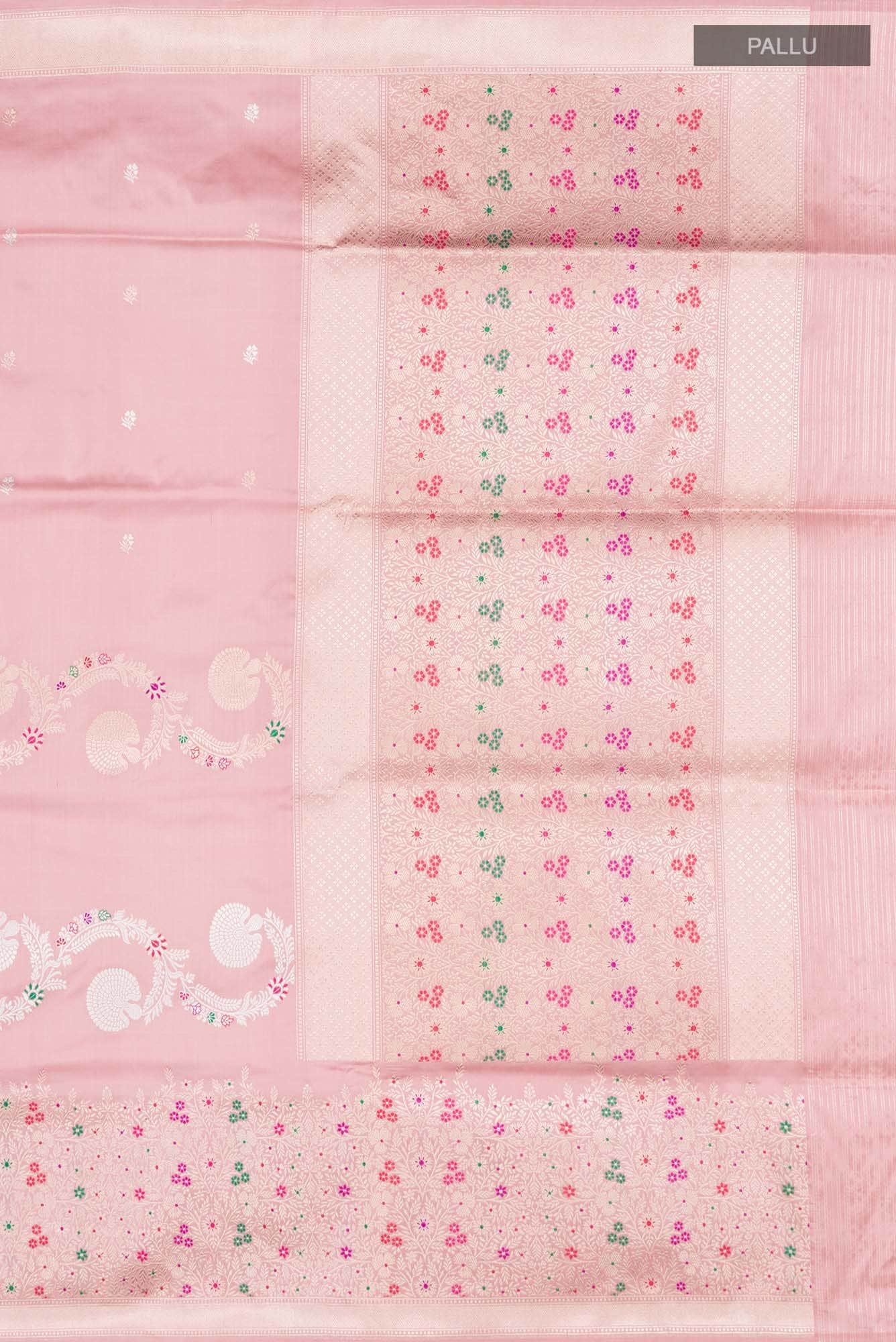 Pure Silk Pure Zari Pink Banarasi Saree