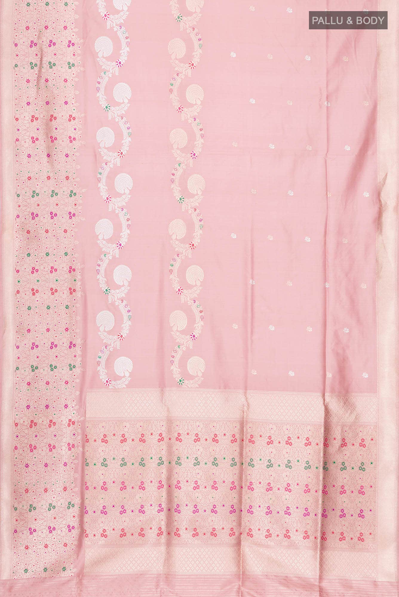 Pure Silk Pure Zari Pink Banarasi Saree