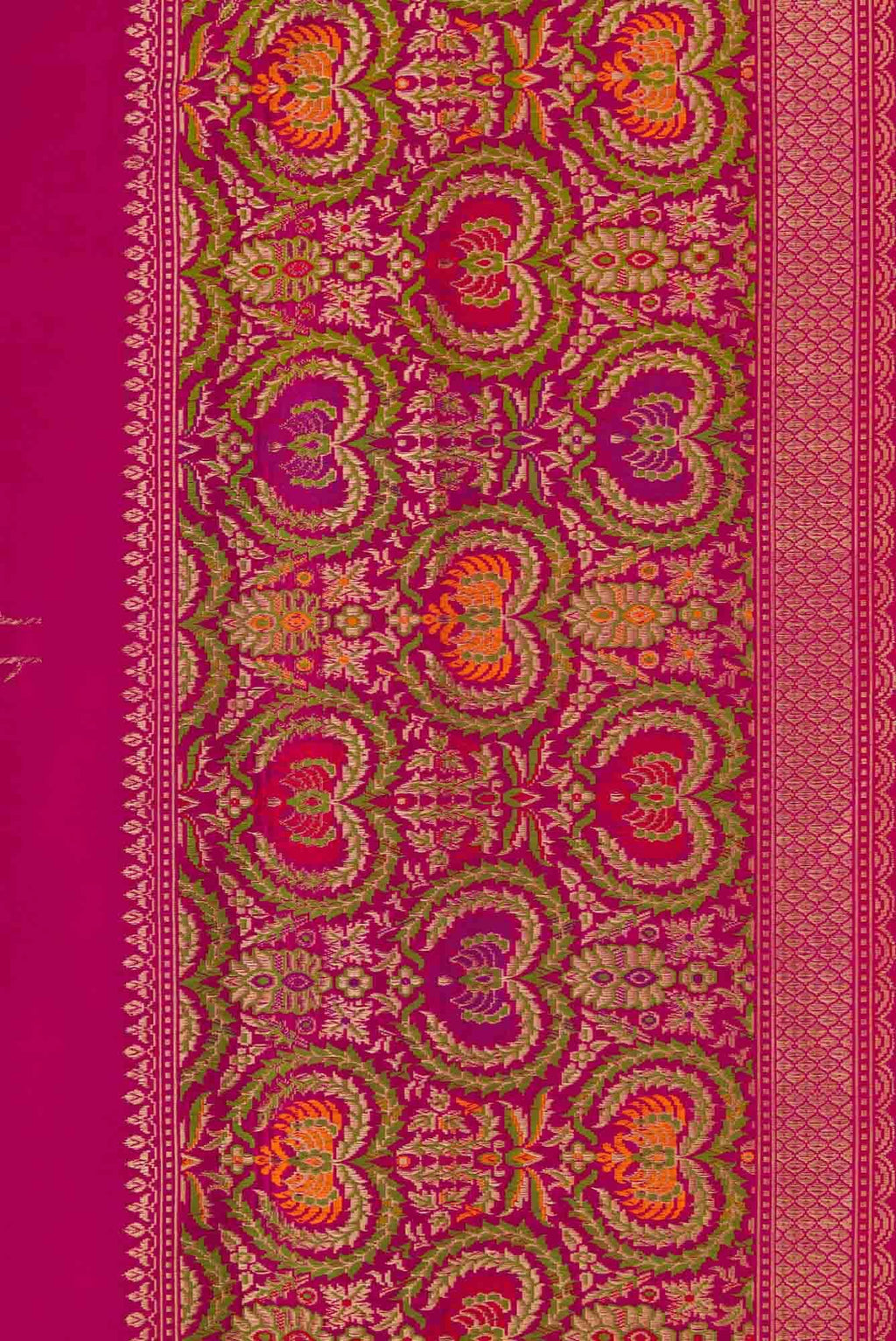 Pure Silk Pure Zari Rani Pink Dual Tone Banarasi Saree